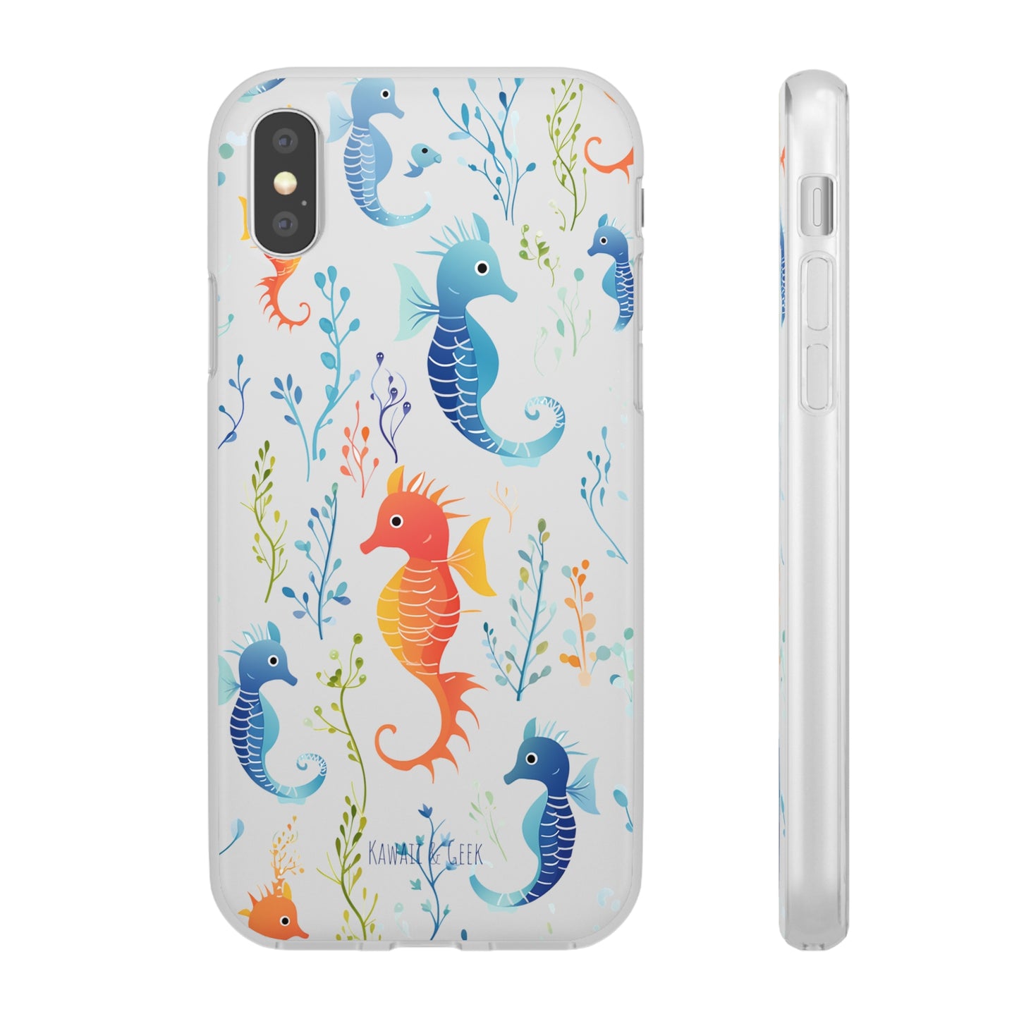 Underwater Seahorse Flexi Transparent phone Case : Dive into Cuteness!