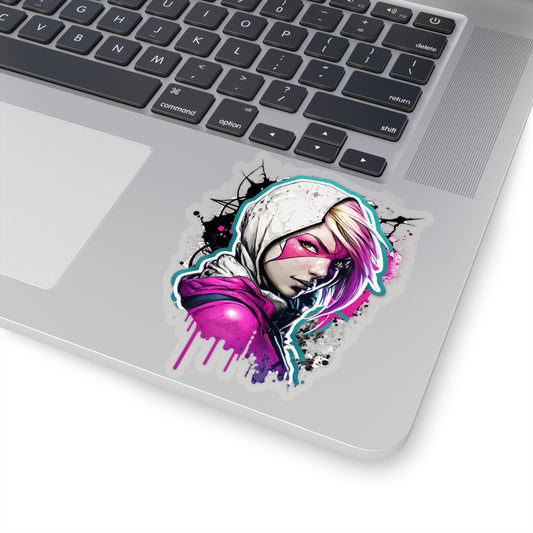 Watercolor Spider Gwen Sticker - Add Some Pink Web-Slinging Style to Your Tech