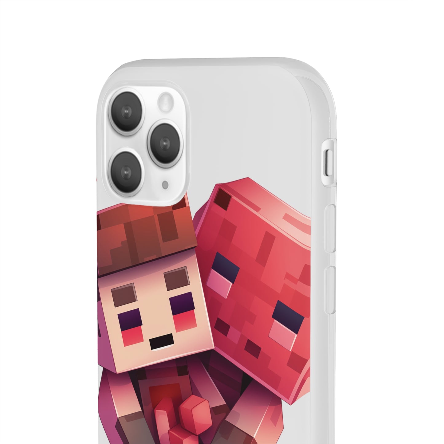 Minecraft-Style Couple Phone Case - Flexi & Semi-Transparent Valentine's Edition