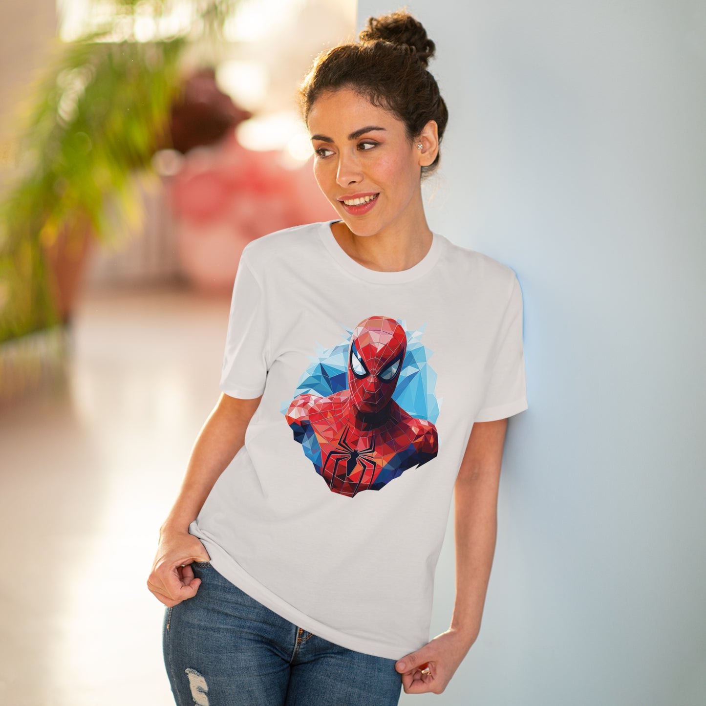 Spider-Man Polygonal Geometric T-Shirt - Swing into Stylish Adventure