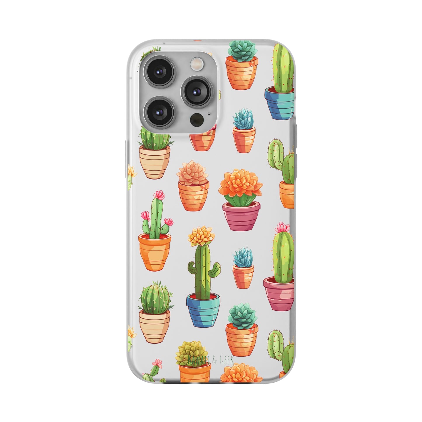 Charming Cactus Flexi and semi Transparent Phone Case