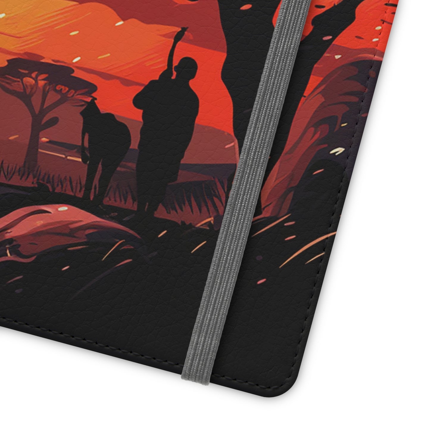 African Landscape Sunset Flip Phone Case - Capture the Serenity of the Savanna on Your Device