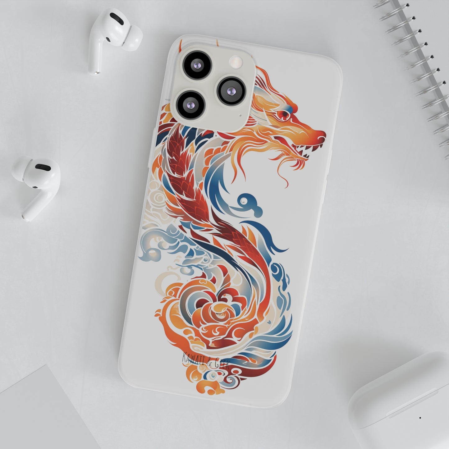 Elegant Chinese Ink Dragon Flexi Transparent Phone Case