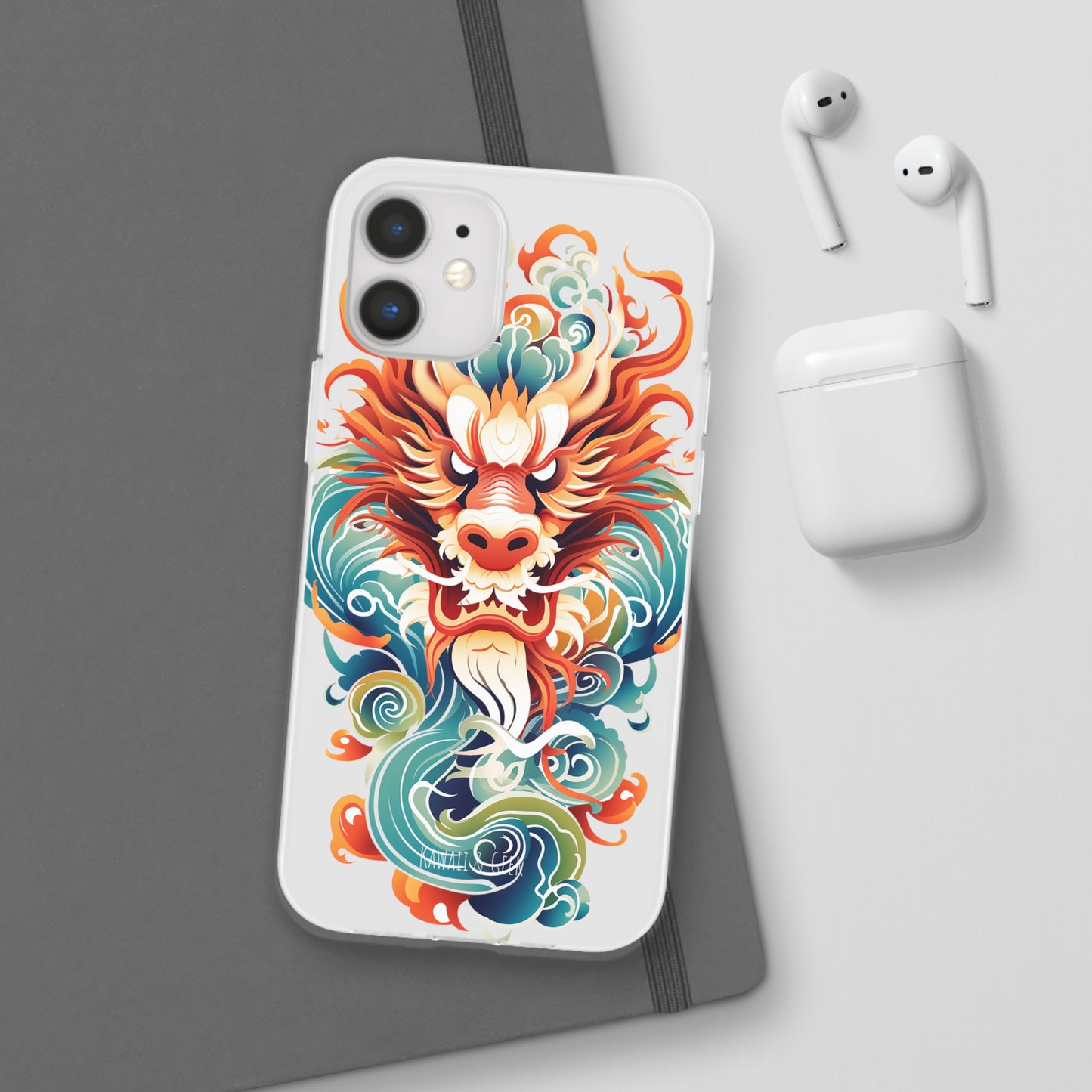 Chinese Ink Dragon Flexi Transparent Phone Case