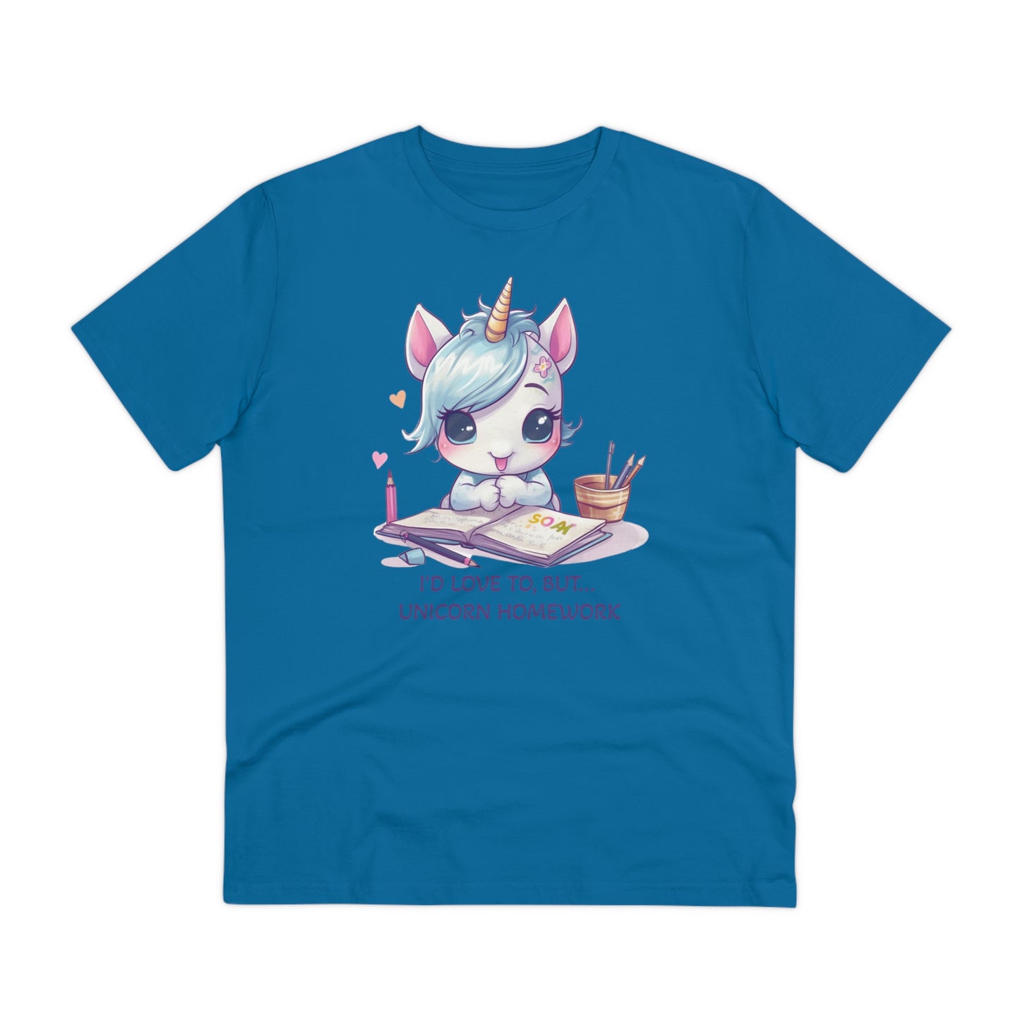 Cute Unicorn Homework T-Shirt - Unisex and Eco-Friendly Statement Tee