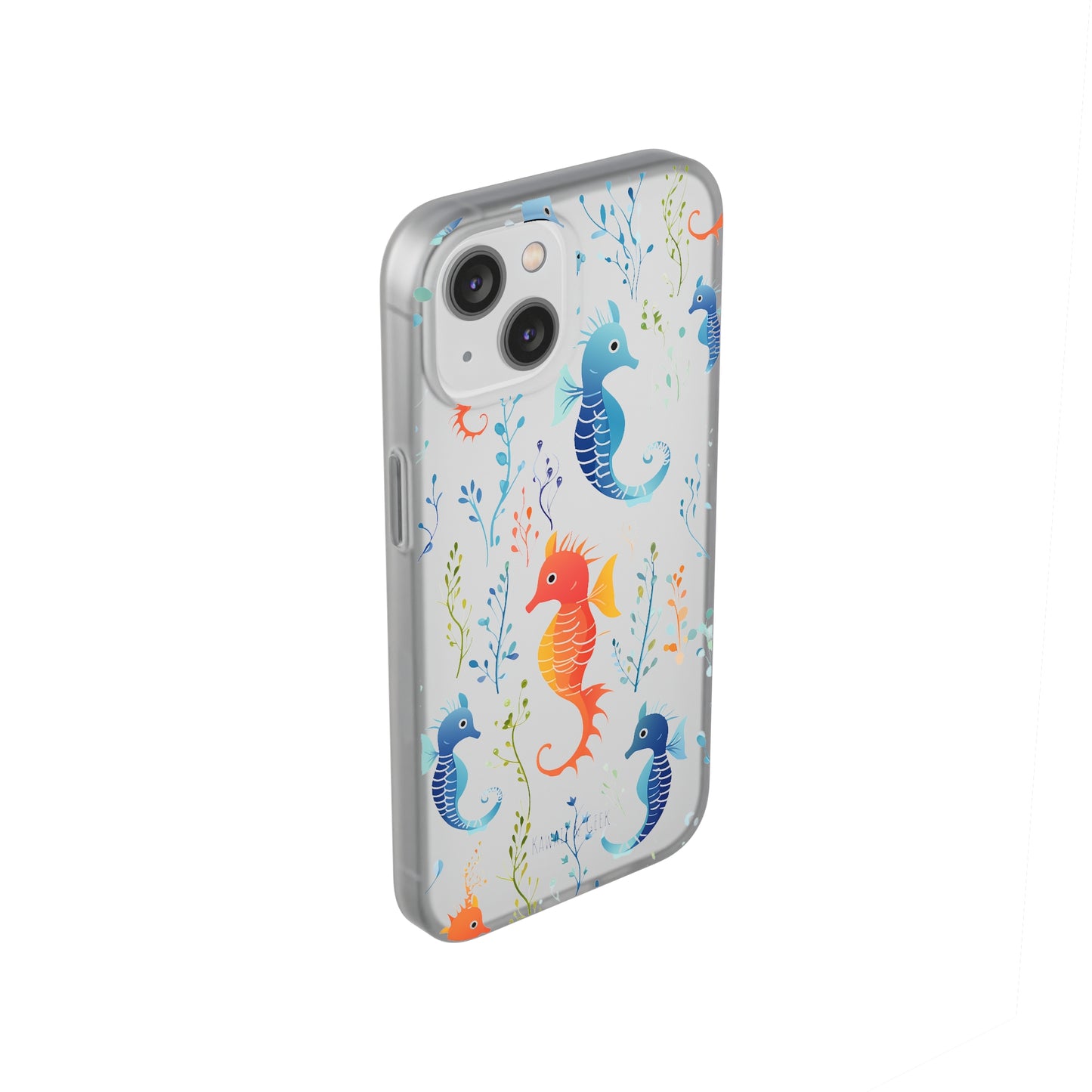 Underwater Seahorse Flexi Transparent phone Case : Dive into Cuteness!