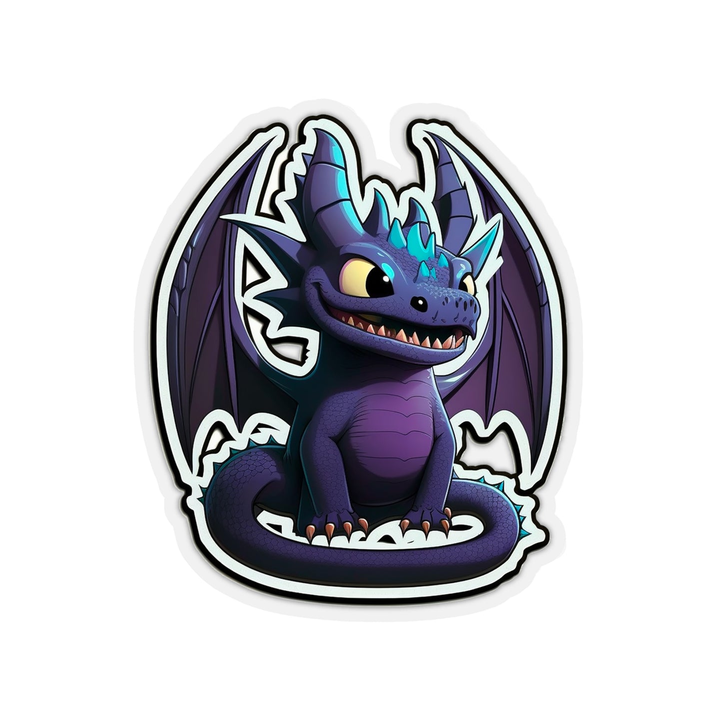 Kawaii Purple Dragon Sticker - Add Some Cute and Unique Style to Your Tech