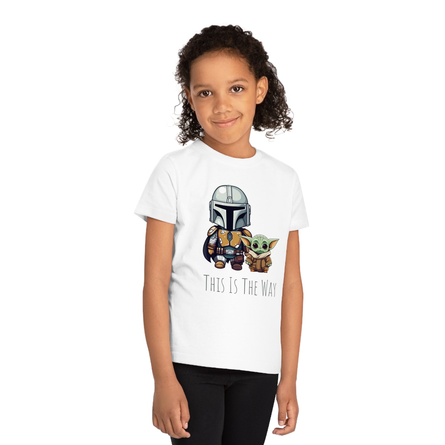 Mandalorian and baby yoda Kids Eco-Friendly T-Shirt - Embrace Galactic Adventures