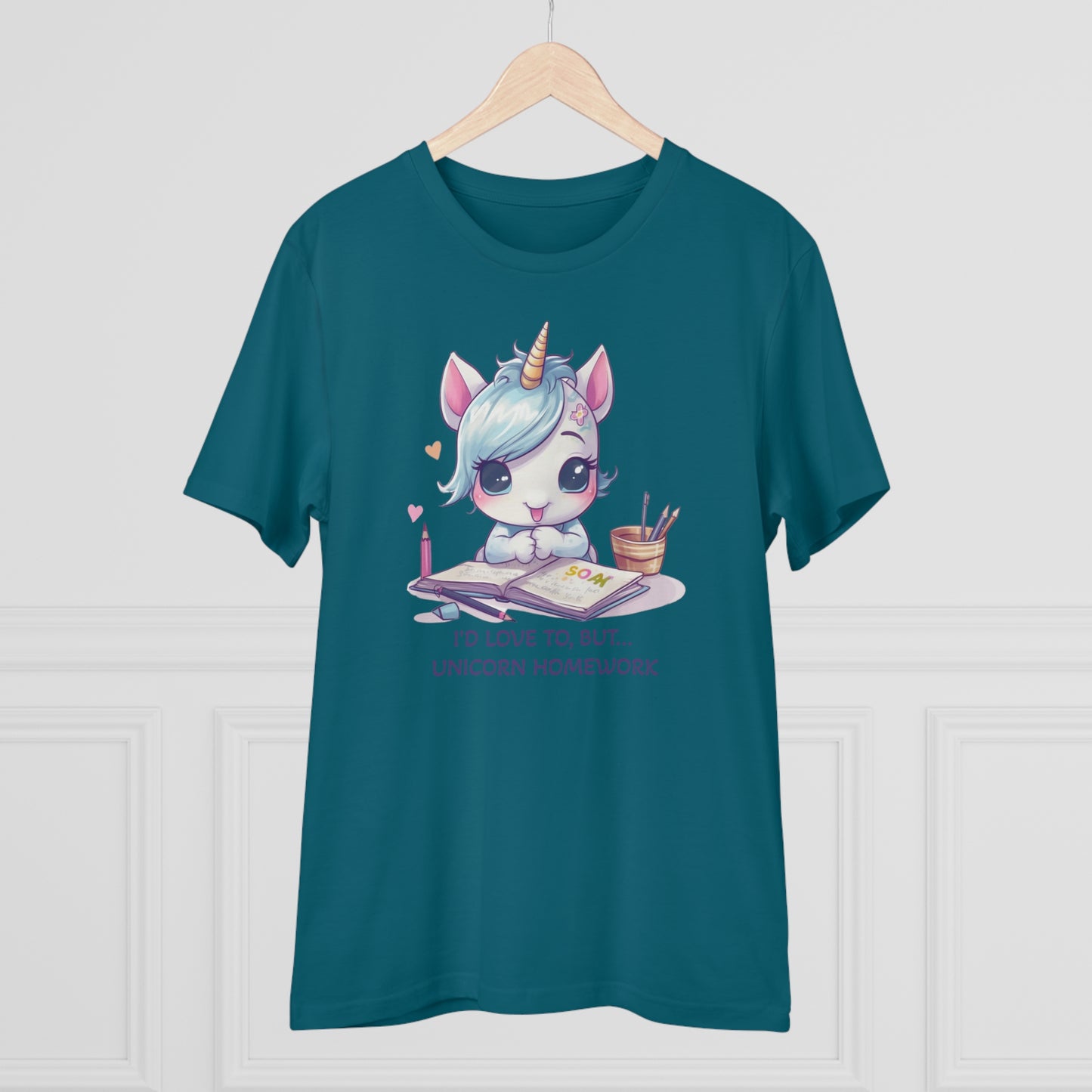 Cute Unicorn Homework T-Shirt - Unisex and Eco-Friendly Statement Tee