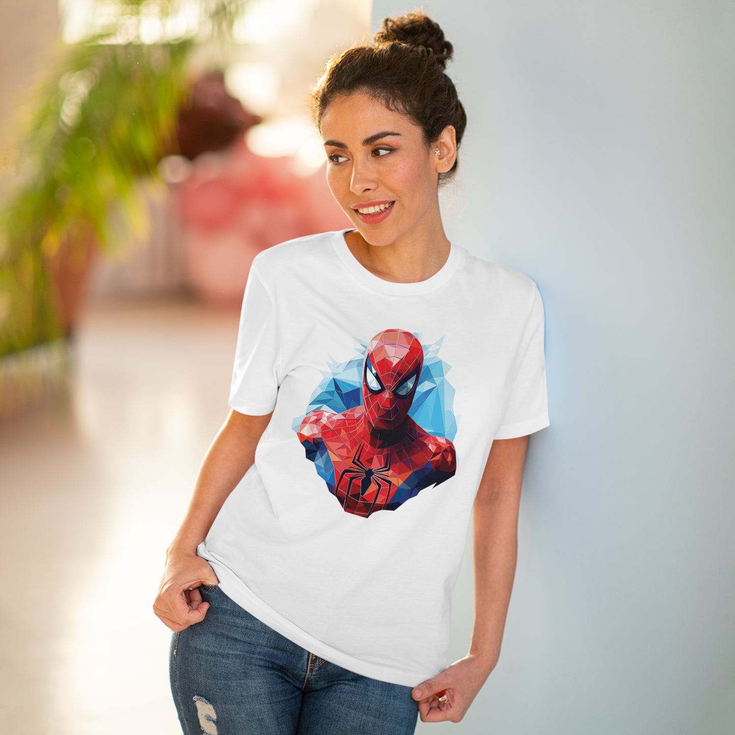 Spider-Man Polygonal Geometric T-Shirt - Swing into Stylish Adventure