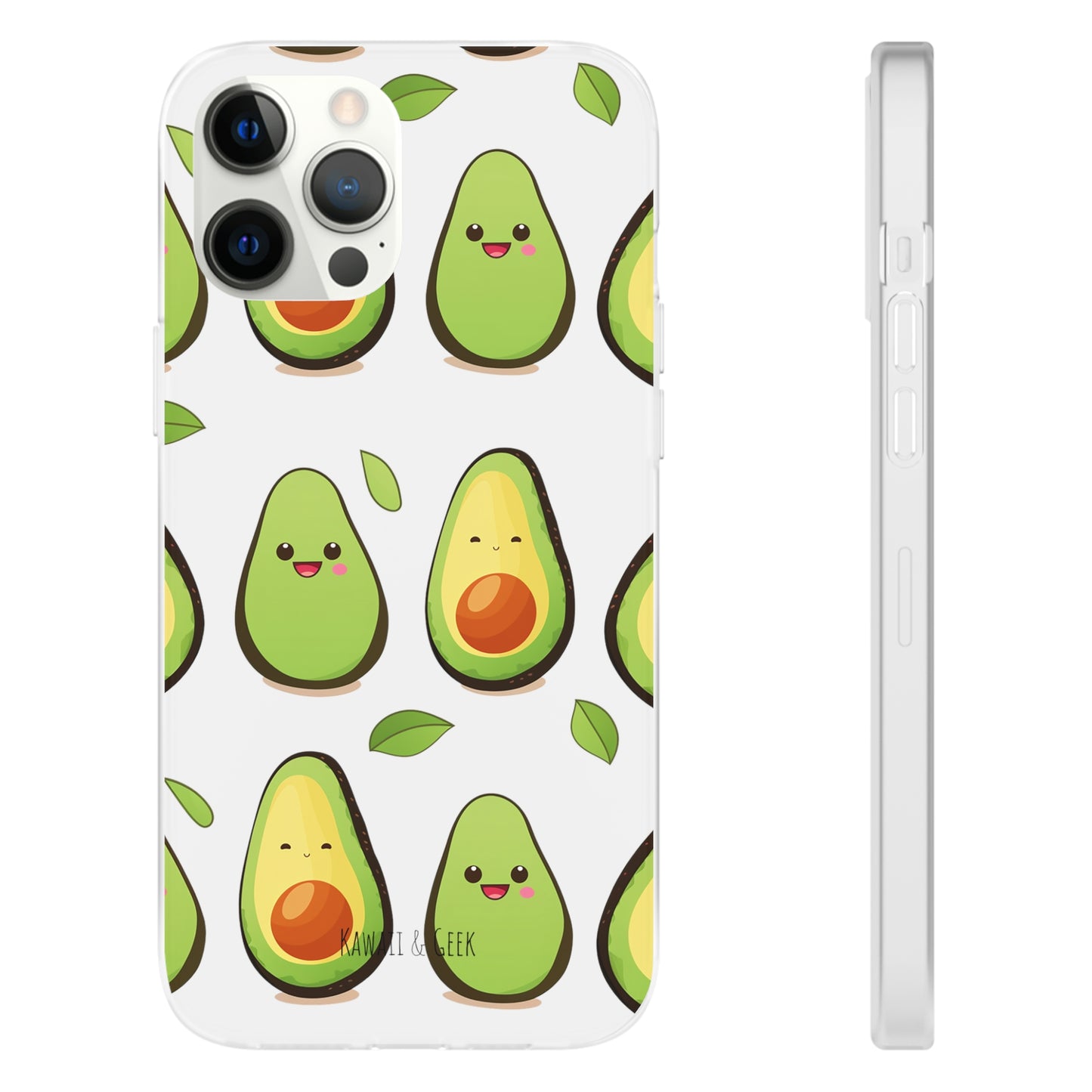 Cute Avocado Transparent Flexi Case: Perfect Blend of Style & Function