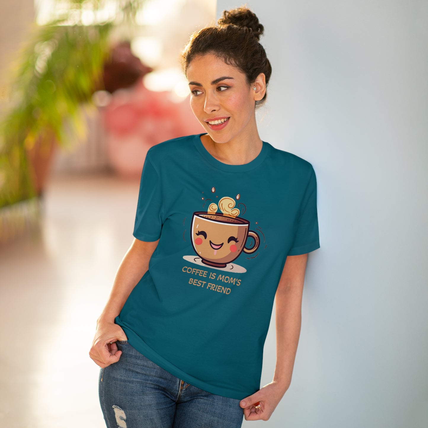 Coffee is Mom's Best Friend - Unisex Eco-Friendly T-Shirt - Celebrate Mother's day in Style and Sustainability