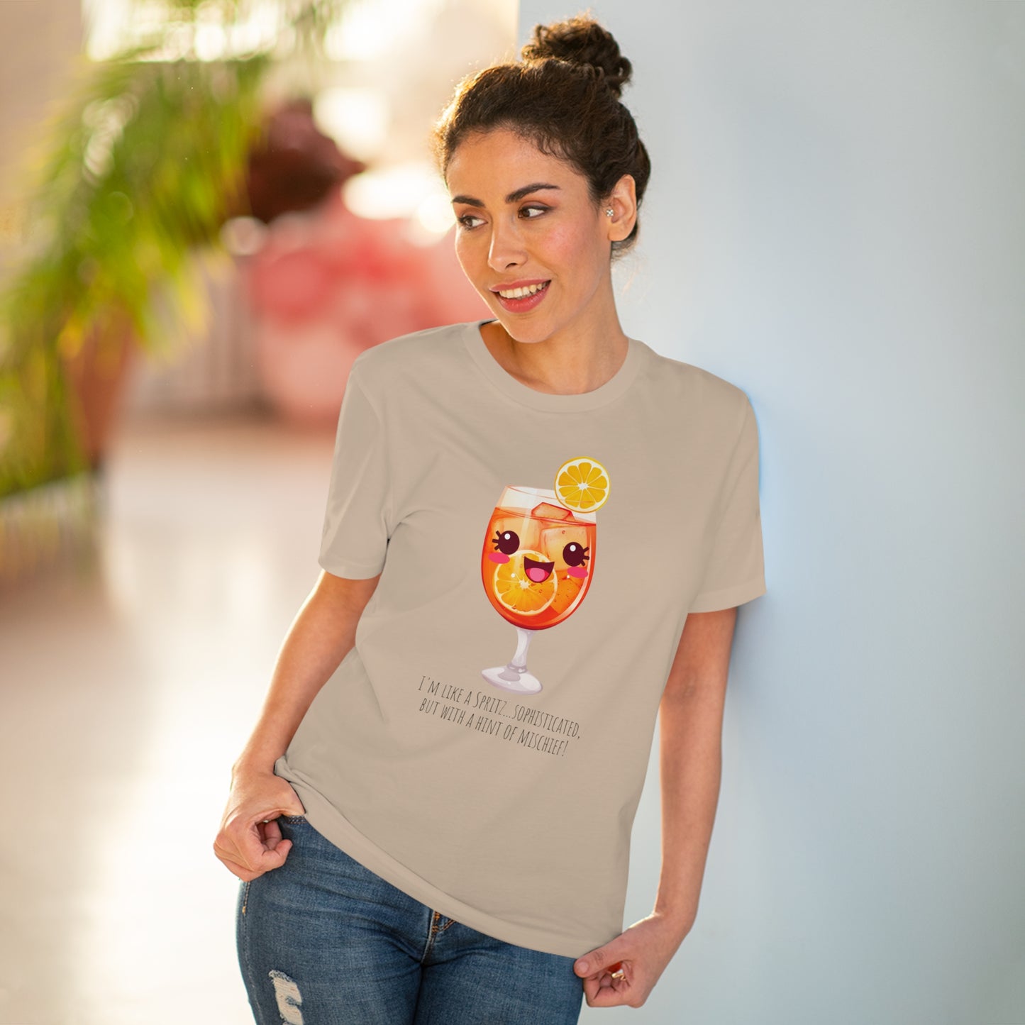 Cute and Mischievous Spritz Glass T-Shirt | Fun and Sophisticated Design