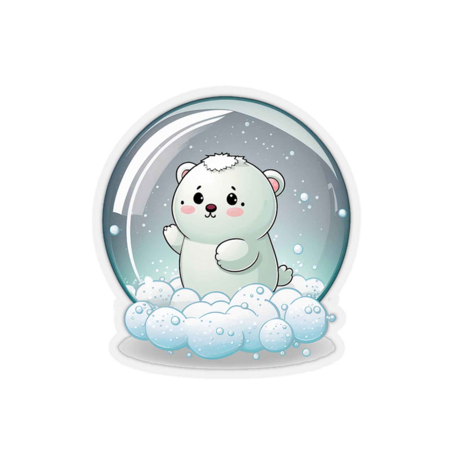 Cute Bear in a Snowball Sticker - Add Some Adorable and Festive Style to Your Tech