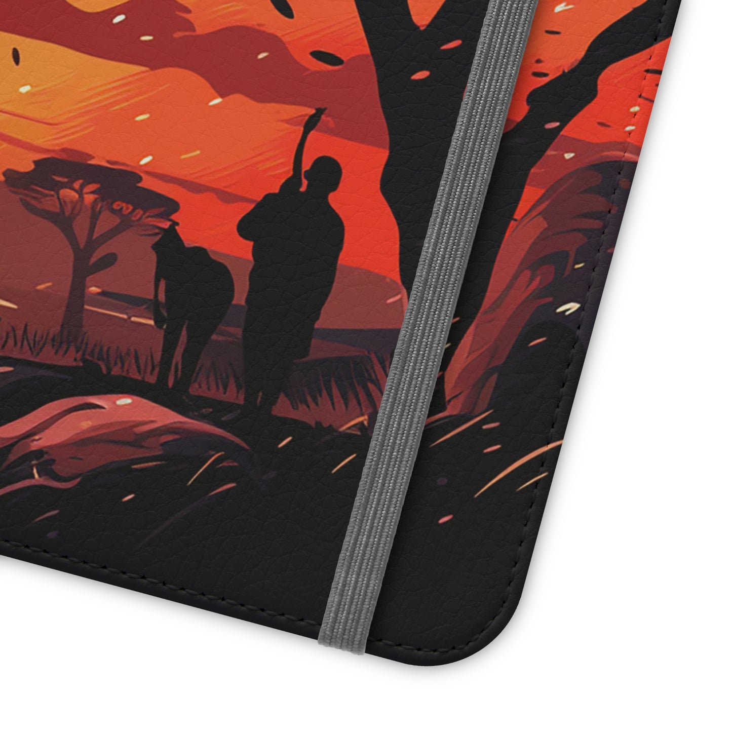 African Landscape Sunset Flip Phone Case - Capture the Serenity of the Savanna on Your Device