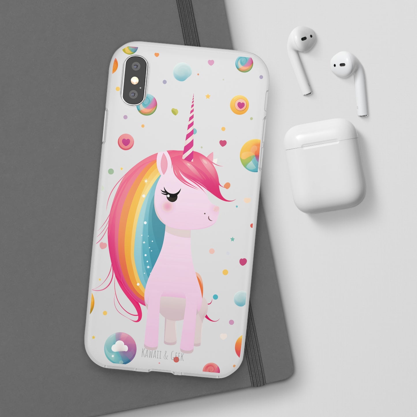 Kawaii Unicorn Flexi Transparent Phone Case