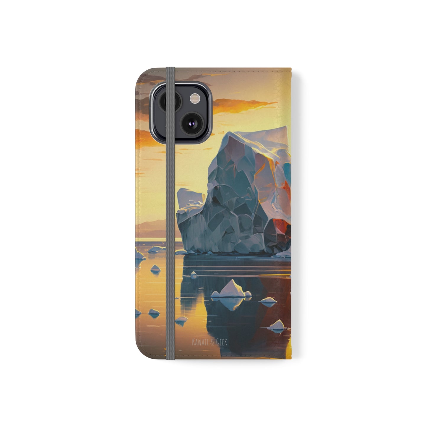 Arctic Landscape and Iceberg at Sunset Flip Phone Case - Capture the Serenity of Nature on Your Device