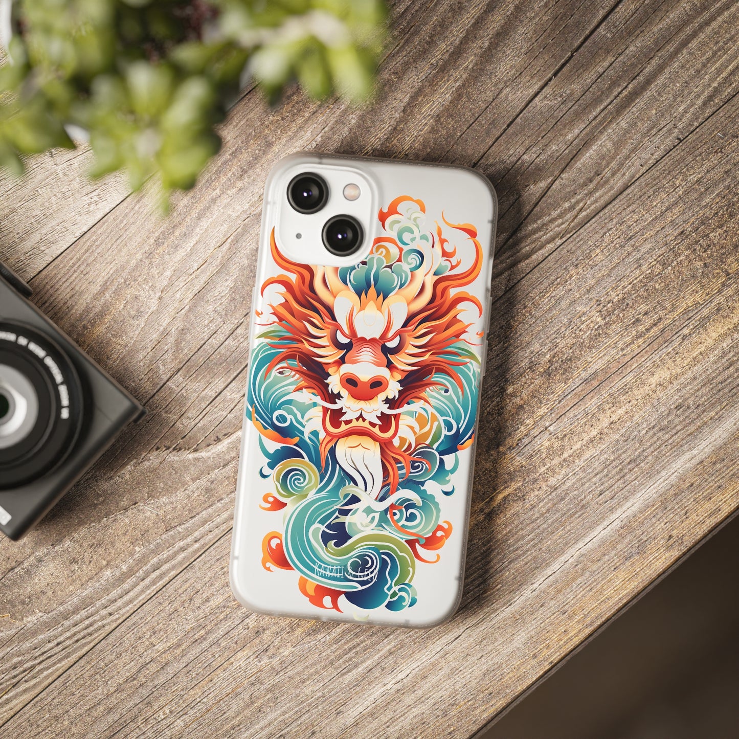 Chinese Ink Dragon Flexi Transparent Phone Case