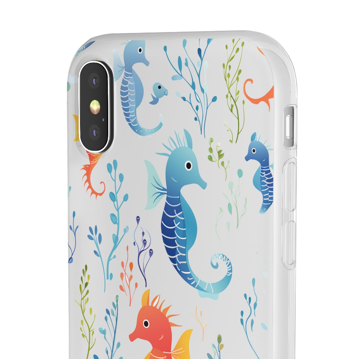 Underwater Seahorse Flexi Transparent phone Case : Dive into Cuteness!