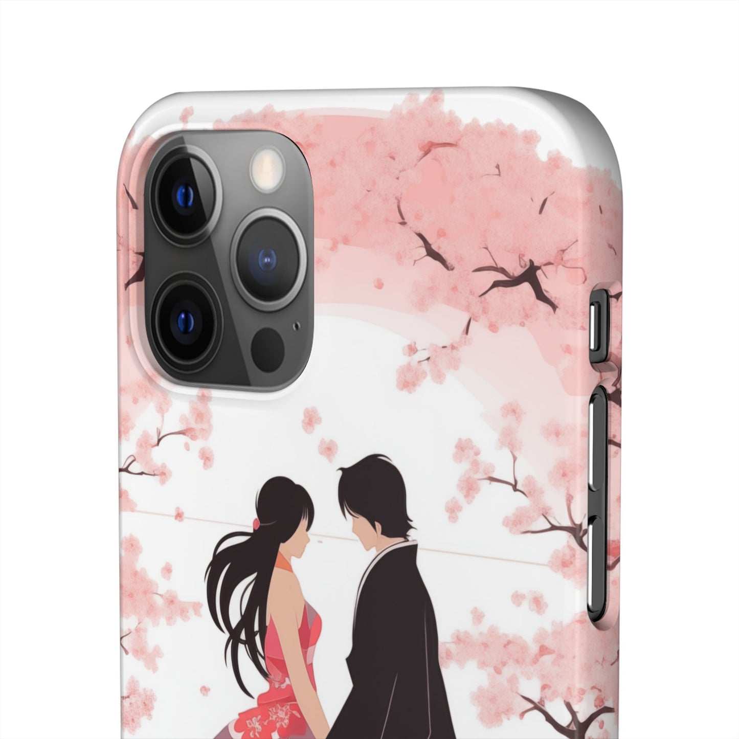 Japanese Blossom Love Premium Phone Case - Valentine's Cherry Tree Design