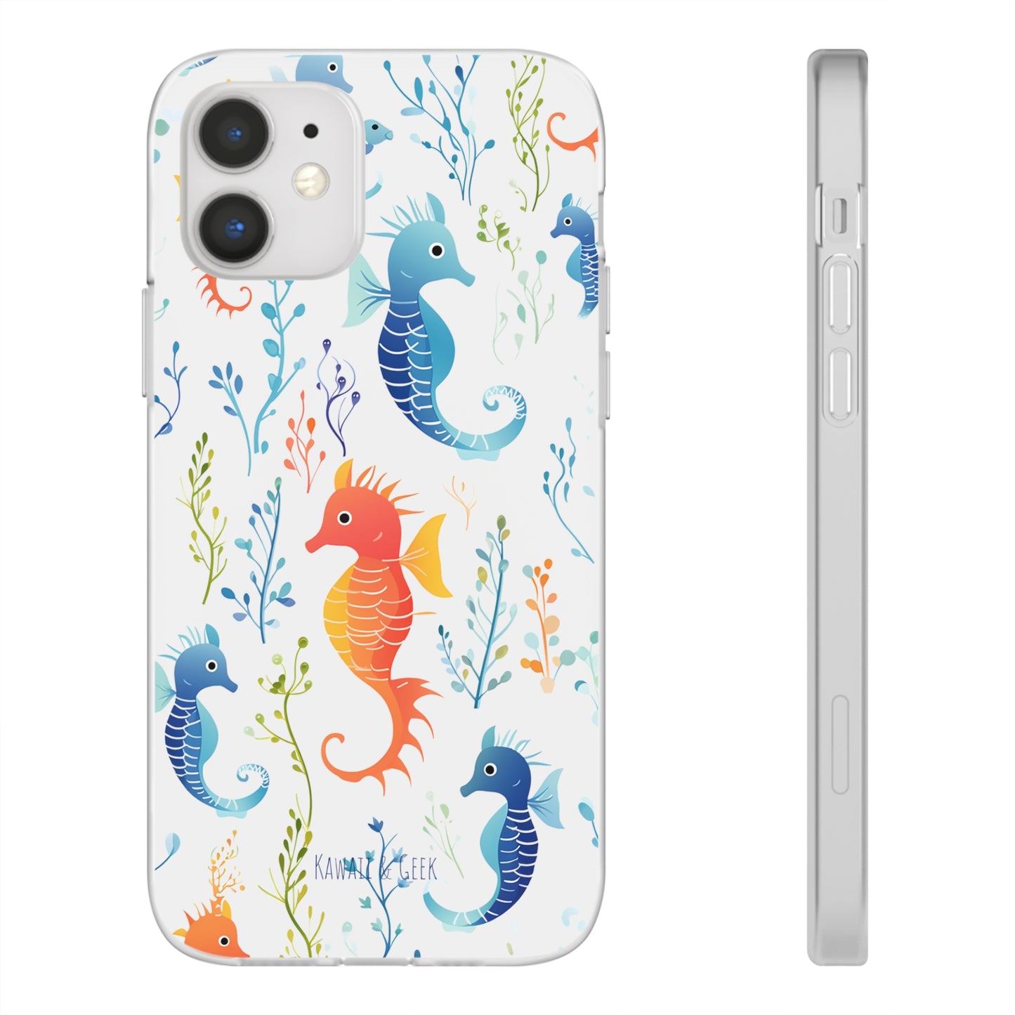 Underwater Seahorse Flexi Transparent phone Case : Dive into Cuteness!