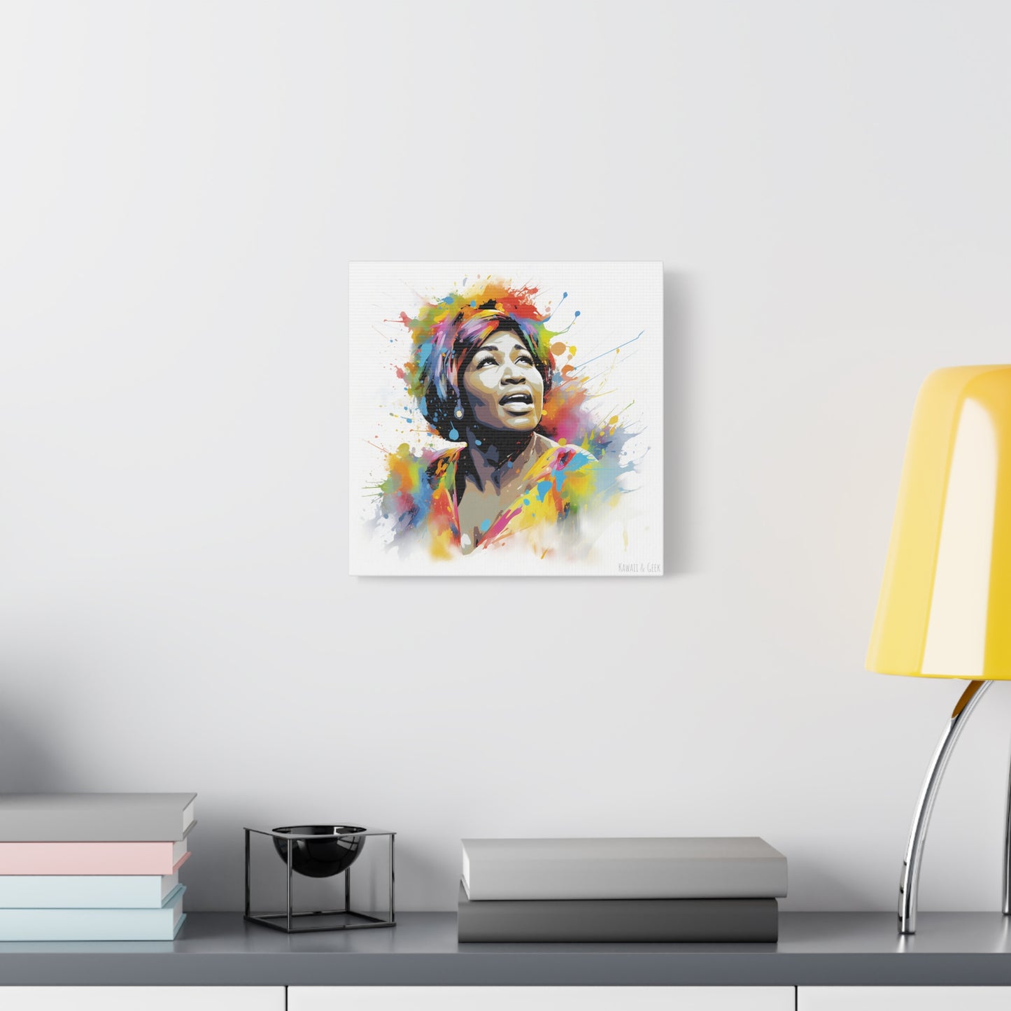 Aretha Franklin Watercolor Cotton Canvas