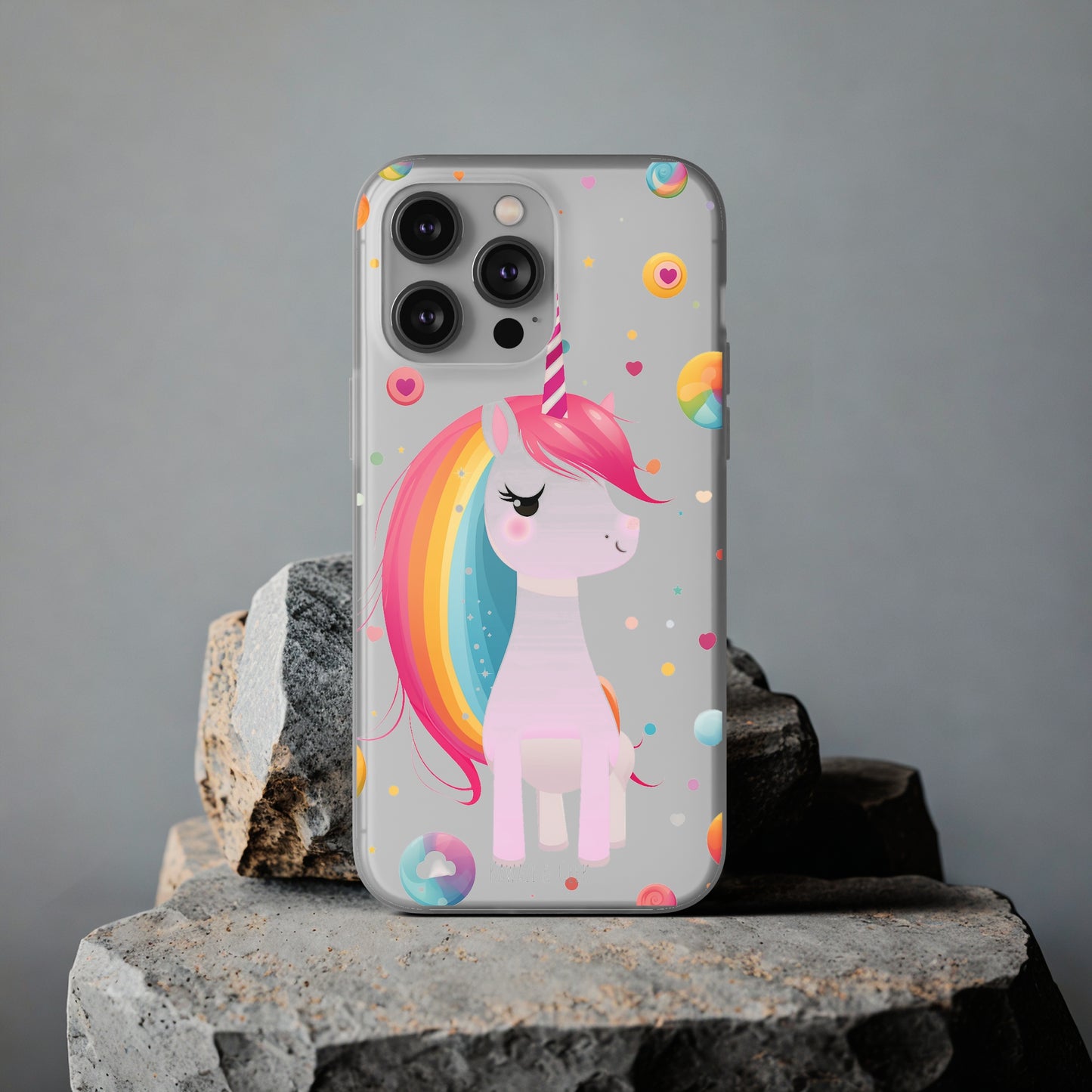 Kawaii Unicorn Flexi Transparent Phone Case