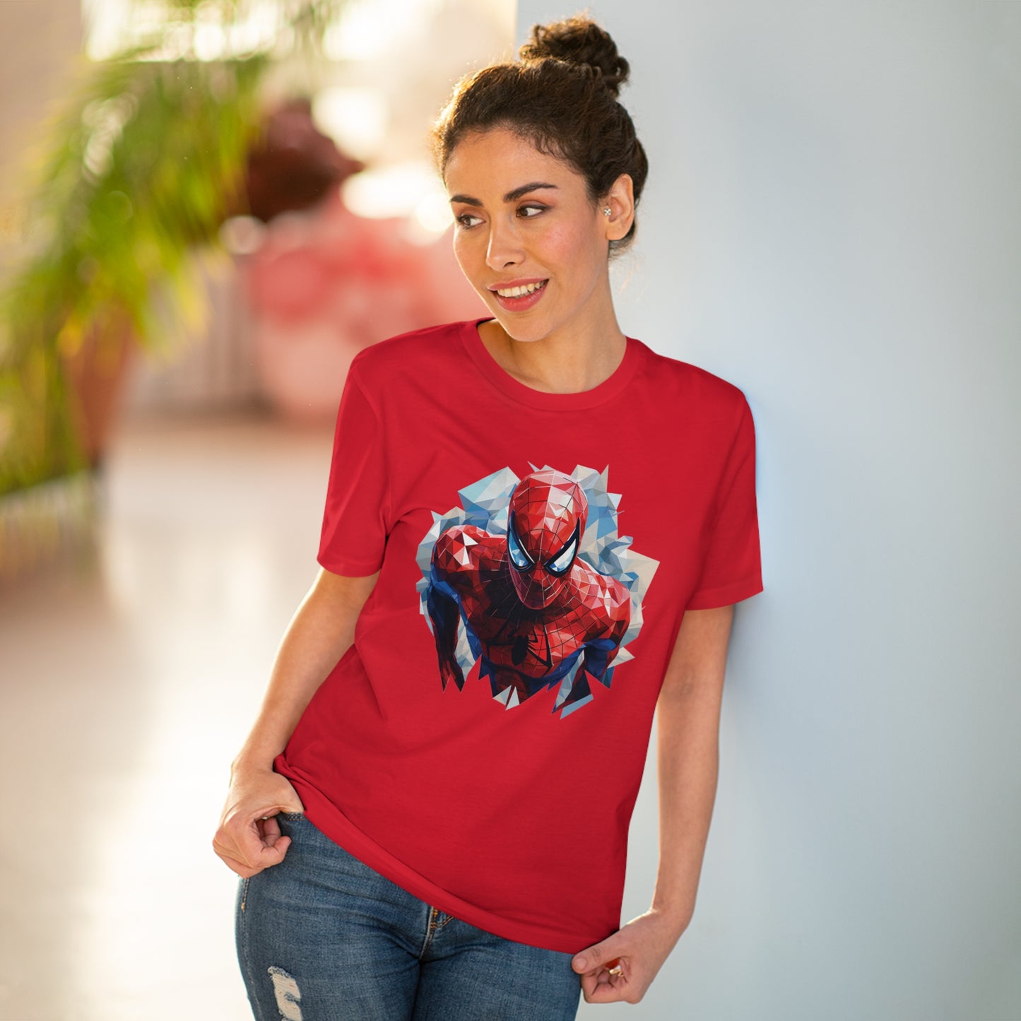 Spider-Man Polygonal Geometric T-Shirt - Swing into Stylish Adventure