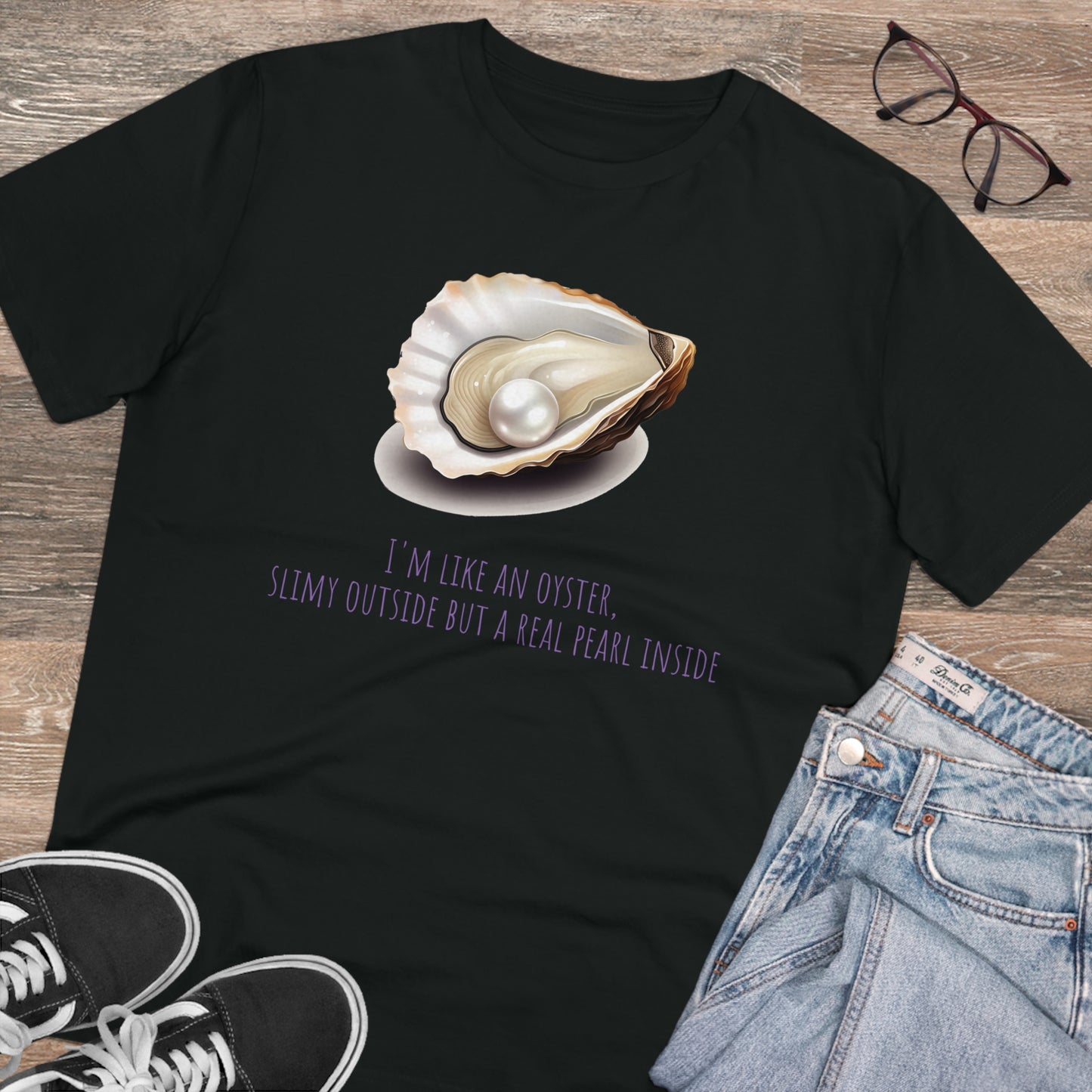 Eco-Friendly Pearl Oyster T-shirt: Celebrate Inner Beauty