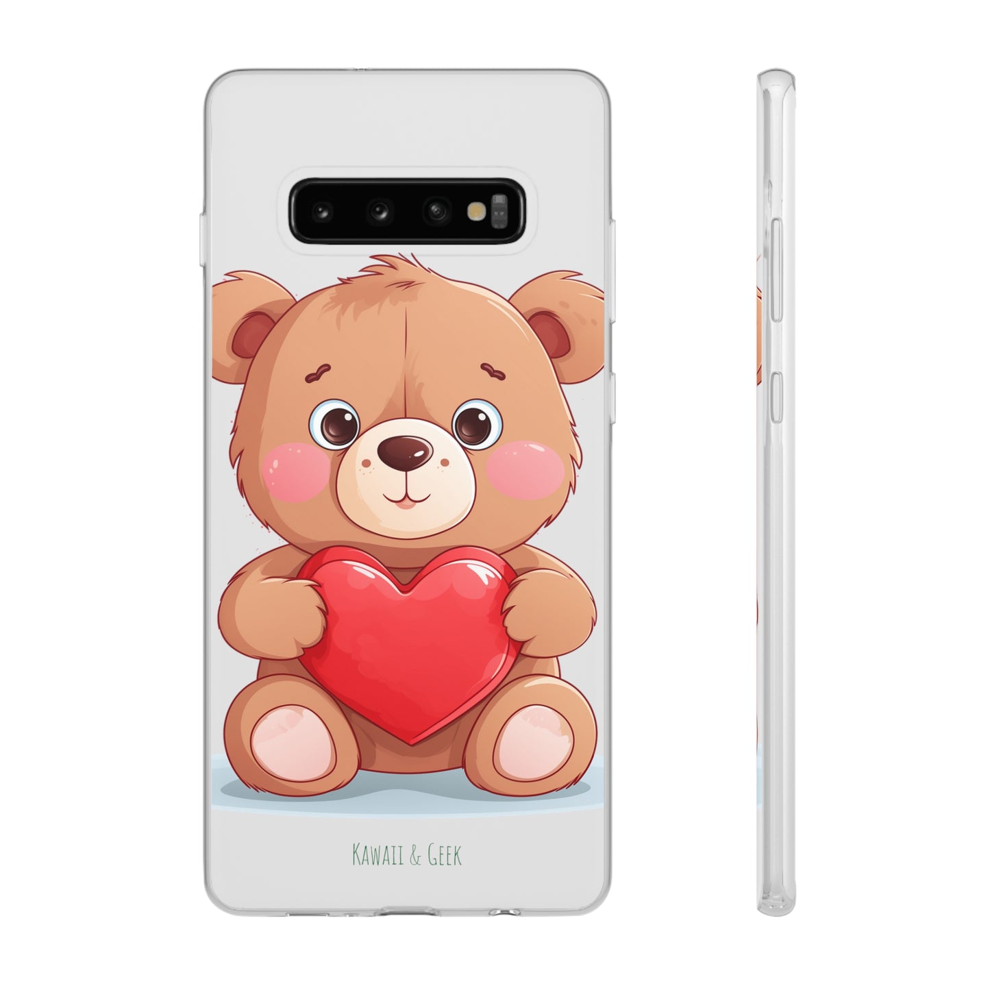 Teddy Bear Heart Phone Case - Flexi & Semi-Transparent - Valentine's Day