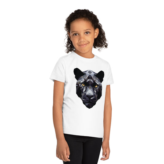 Black Panther Polygonal  Kids T-Shirt - Embrace Wild Majesty