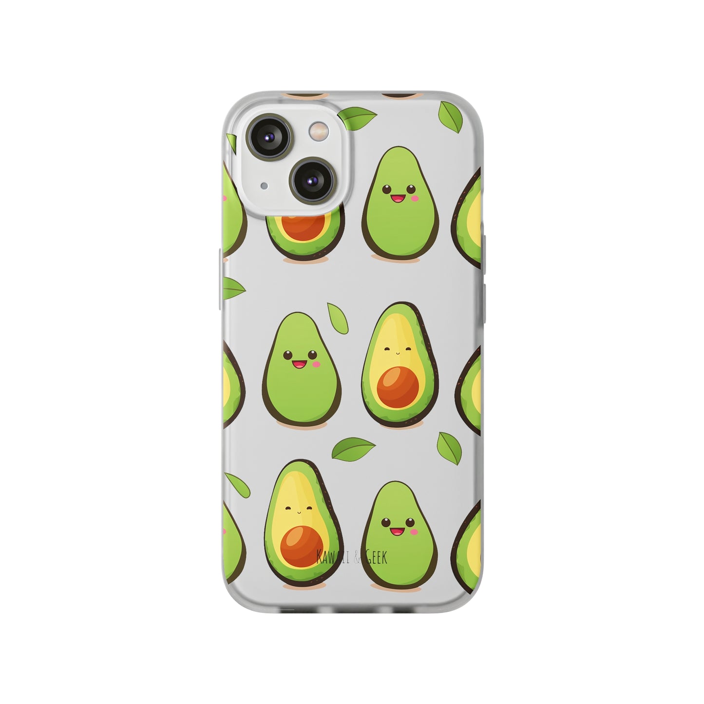 Cute Avocado Transparent Flexi Case: Perfect Blend of Style & Function