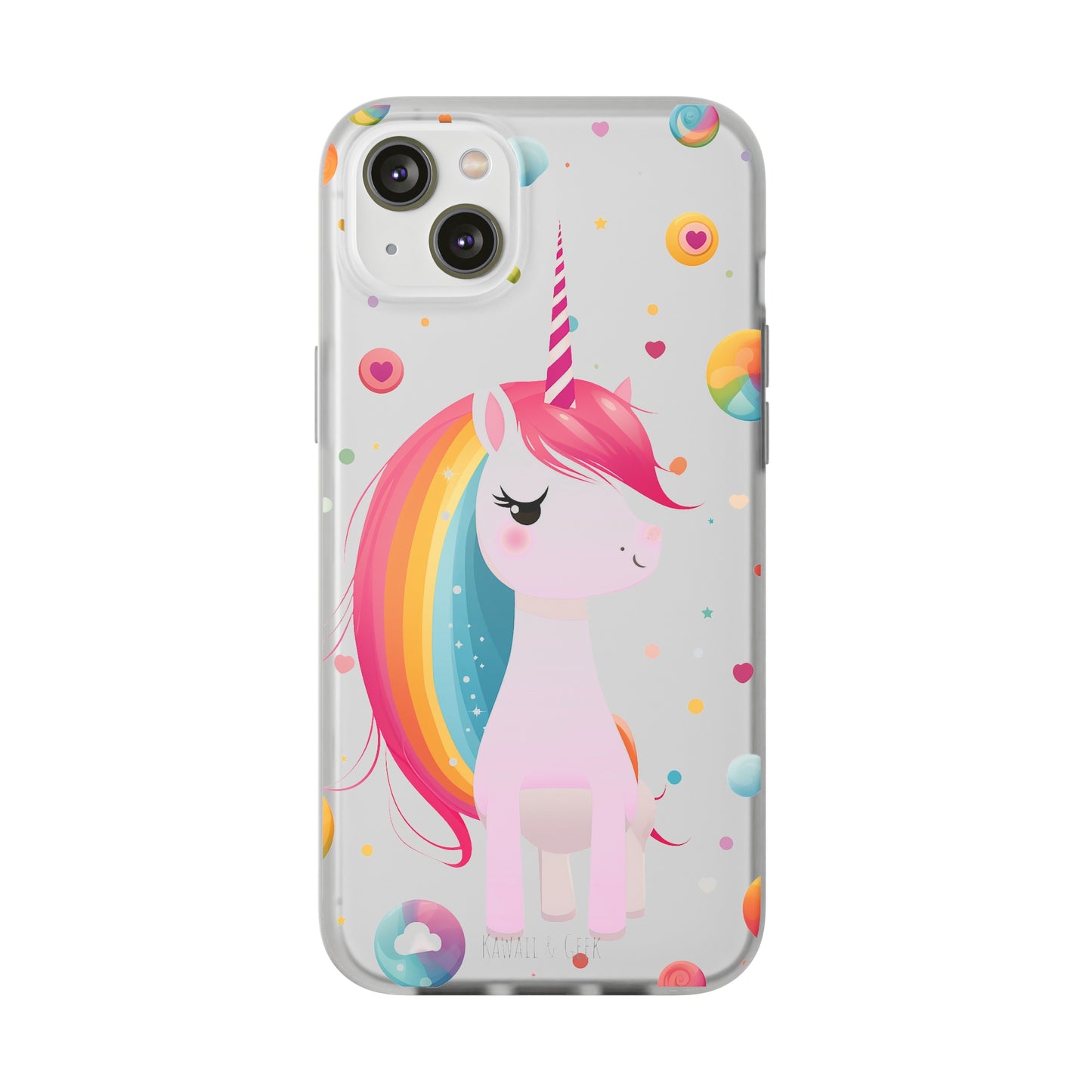 Kawaii Unicorn Flexi Transparent Phone Case