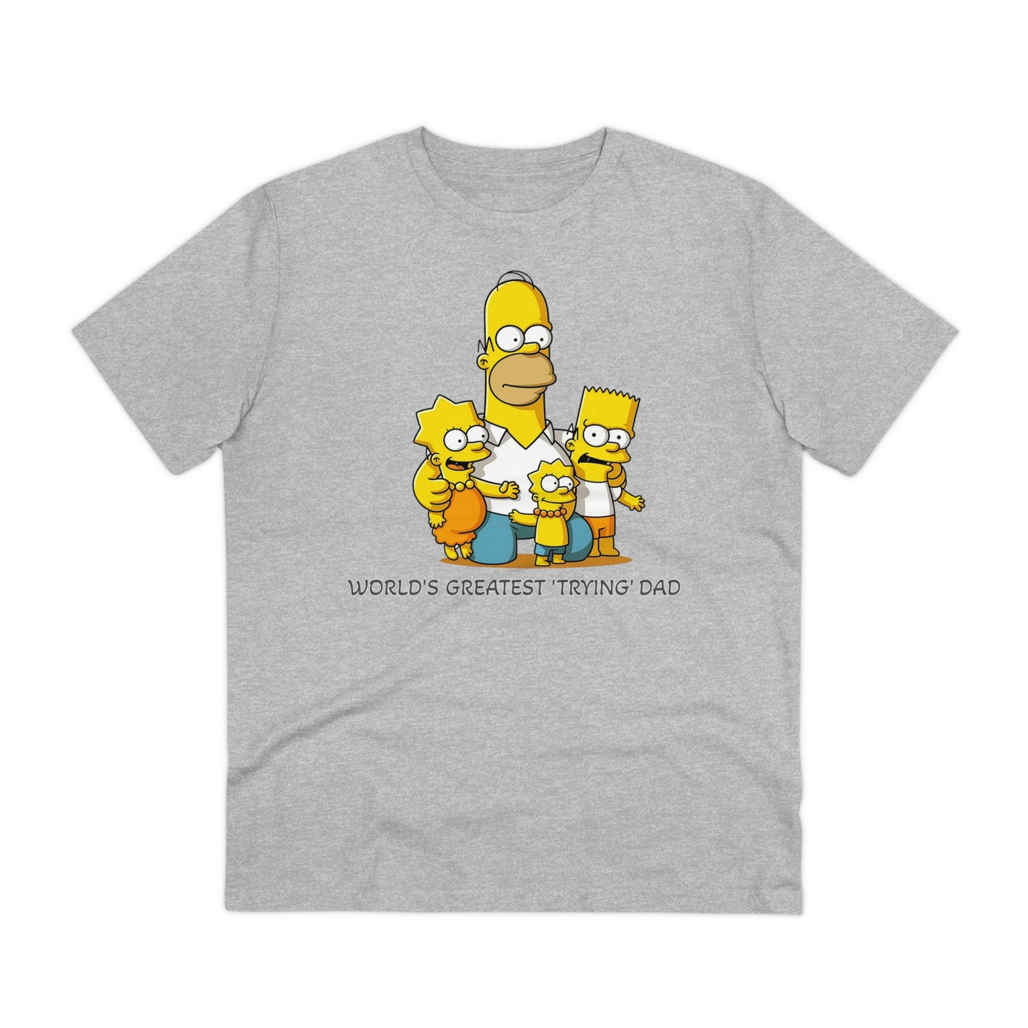 World's Greatest Trying Dad - Unisex Eco-Friendly T-Shirt - Celebrate Father's Day with Cute Homer Simpson and His Kids