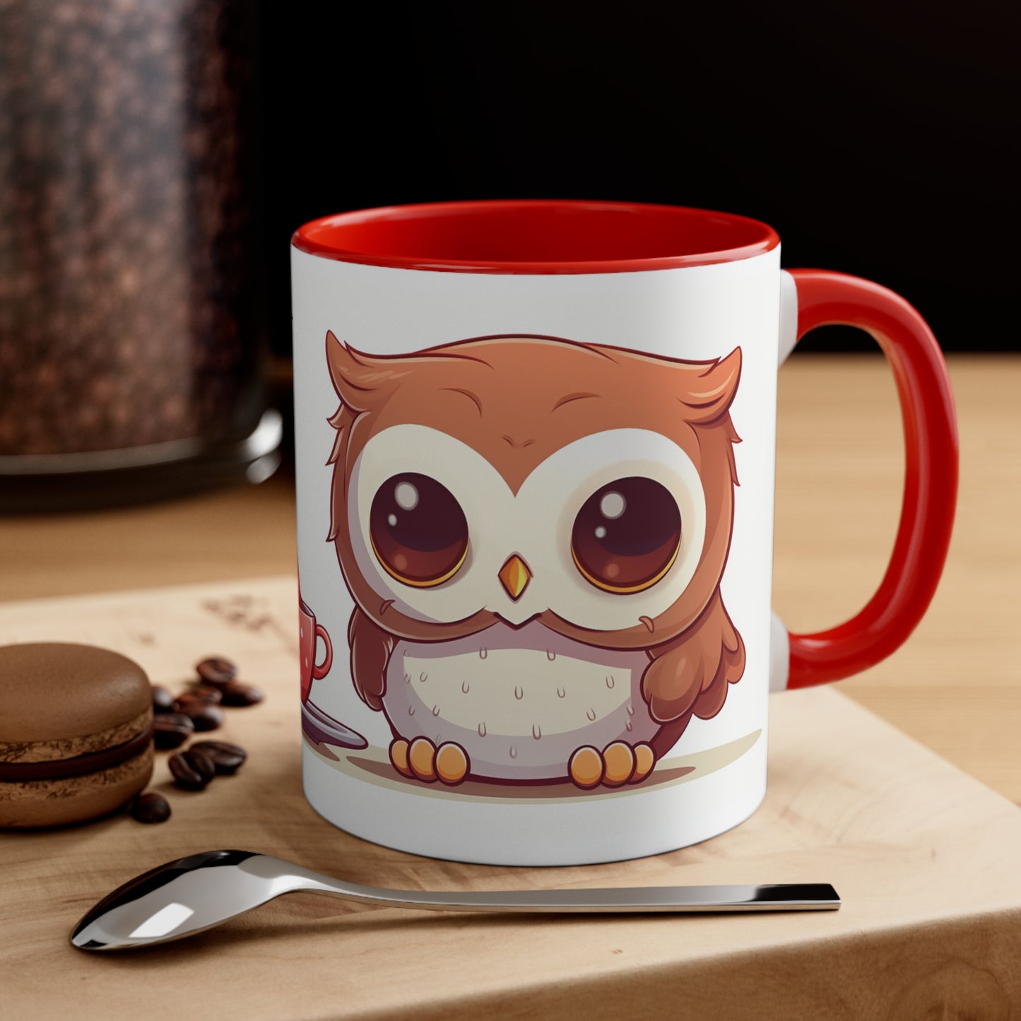 Cute Owl Mug: Tea Time with Strawberries