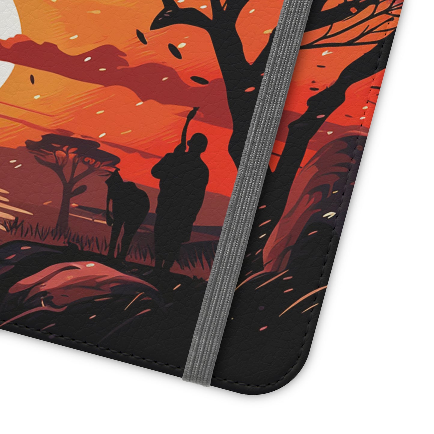 African Landscape Sunset Flip Phone Case - Capture the Serenity of the Savanna on Your Device