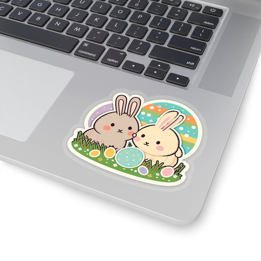 Kawaii Easter Rabbit Sticker - Add Some Cute and Festive Style to Your Tech