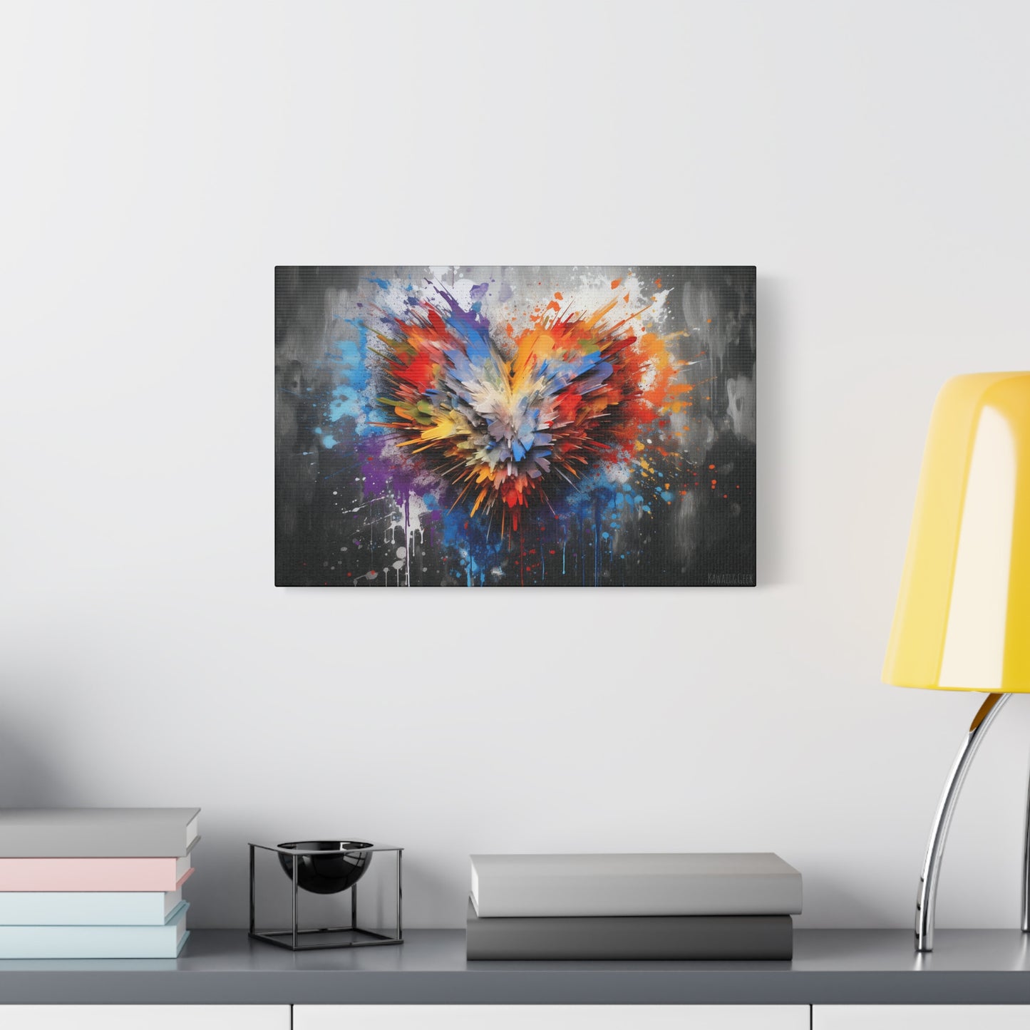 Vibrant Heart Colors Explosion Premium Cotton Canvas