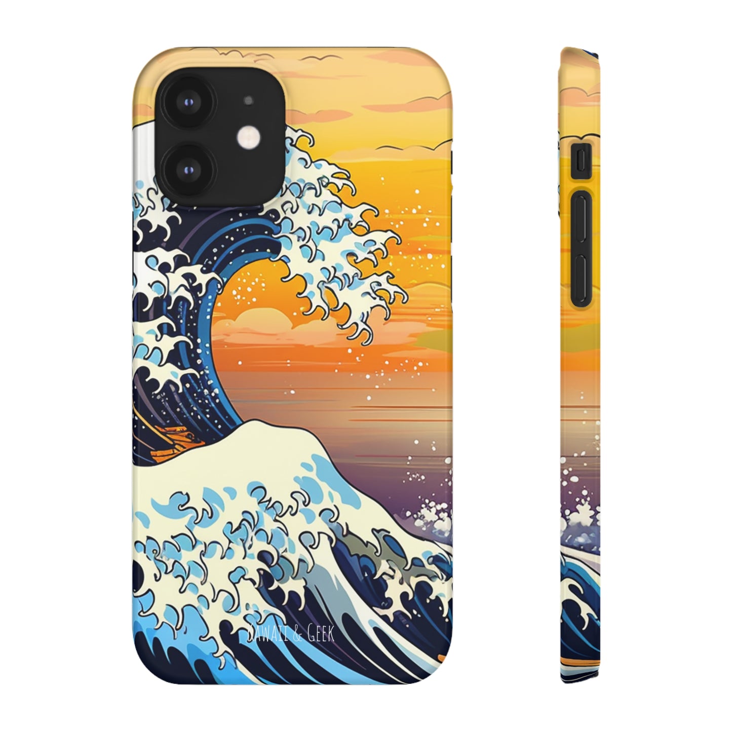 Sunset Big Wave Phone Case - Embrace the Majestic Hokusai Style in Your Hands