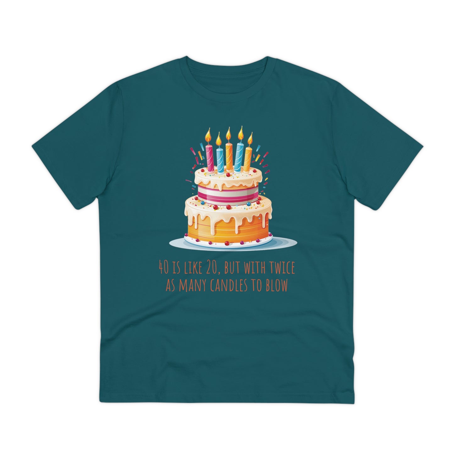 40th Birthday Cake Design T-Shirt : Celebrate in Style and Eco-Friendly