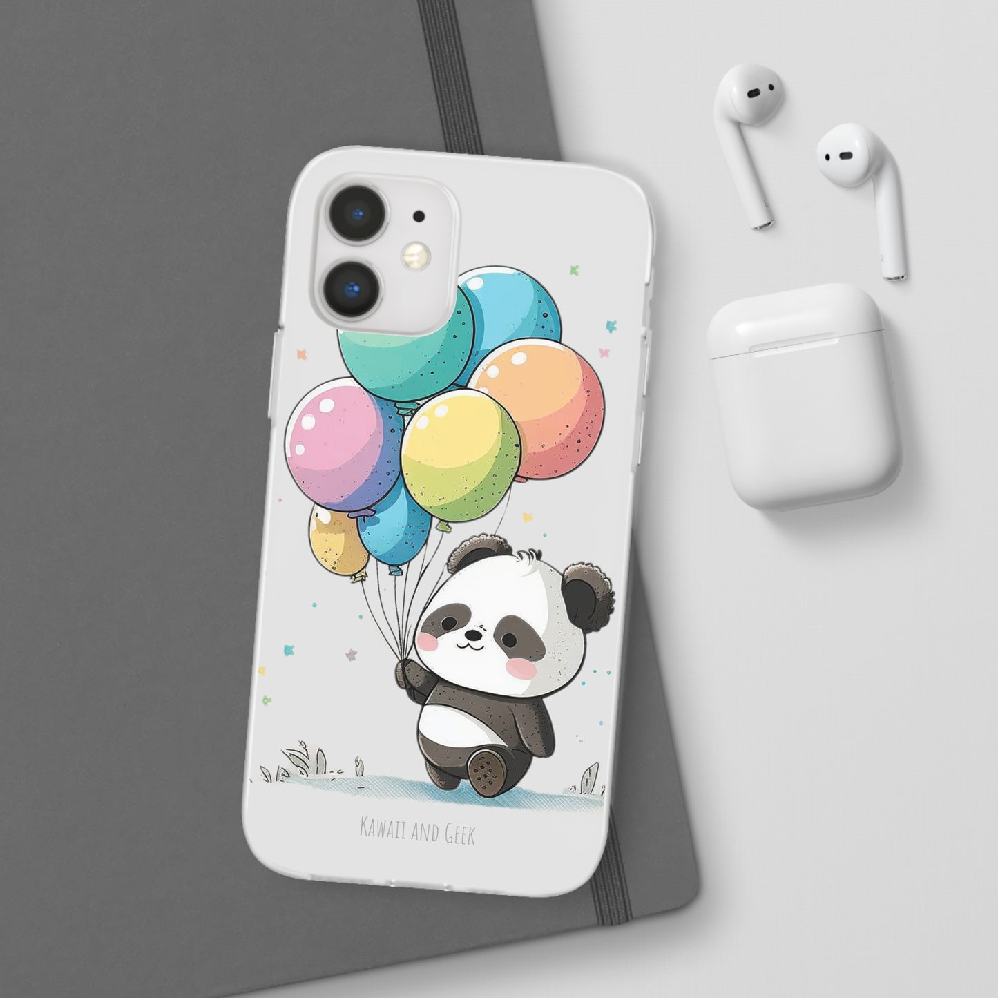 Cute Panda with Balloons flexi Smartphone Case - Add Some Adorable and Protective Style to Your Device