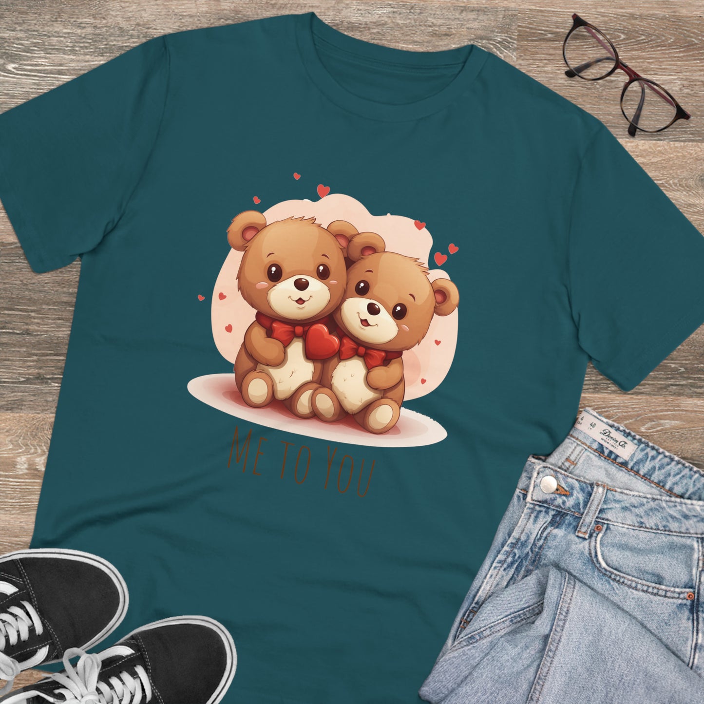 Me to You Teddy Bear Couple Tee - Eco-Friendly Love Shirt - Valentine's Day Special