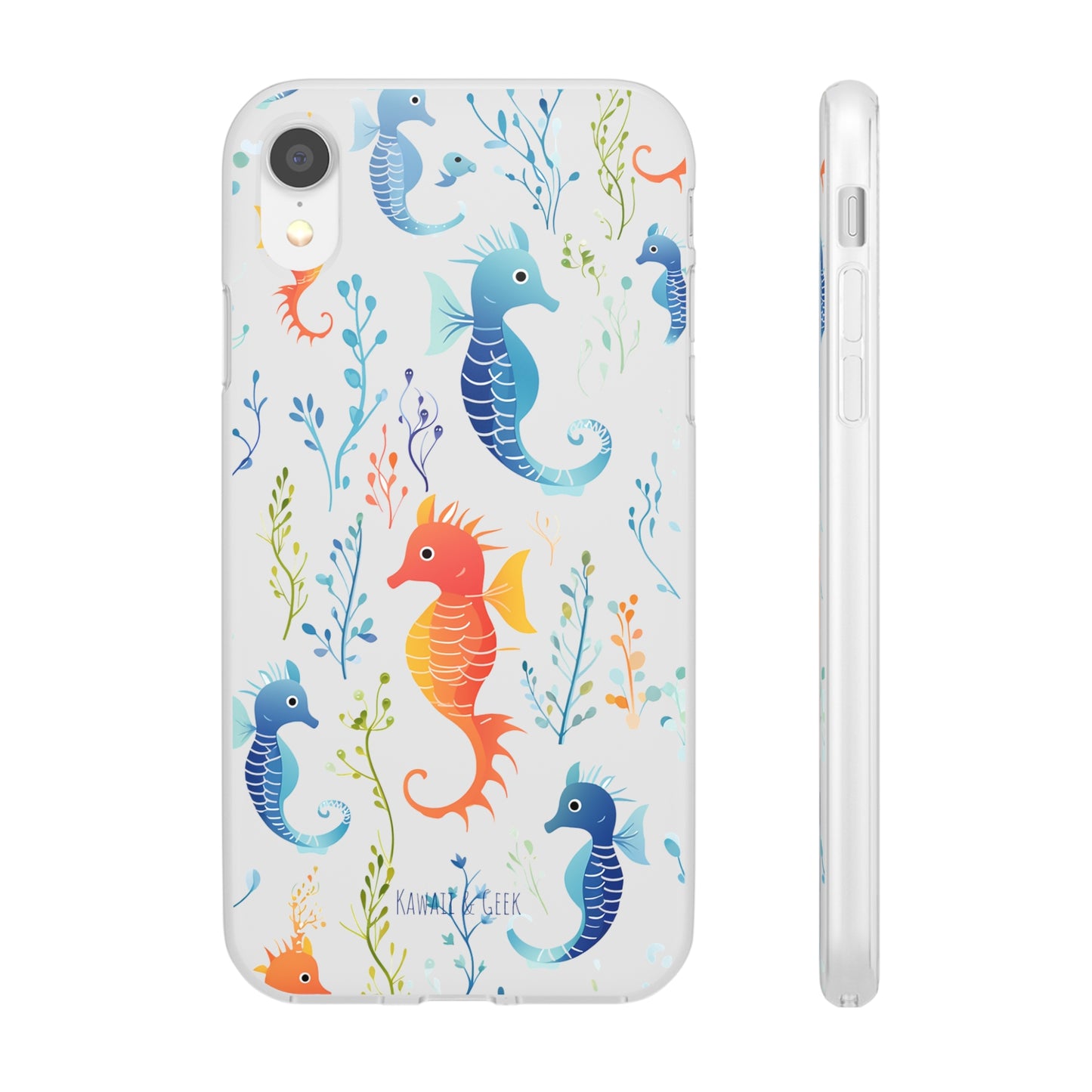 Underwater Seahorse Flexi Transparent phone Case : Dive into Cuteness!