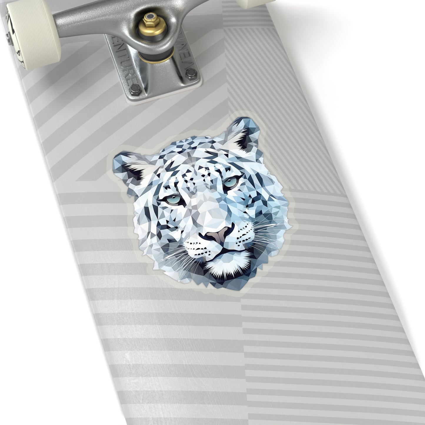 Snow Leopard Sticker - Graceful Majesty in Geometric Form