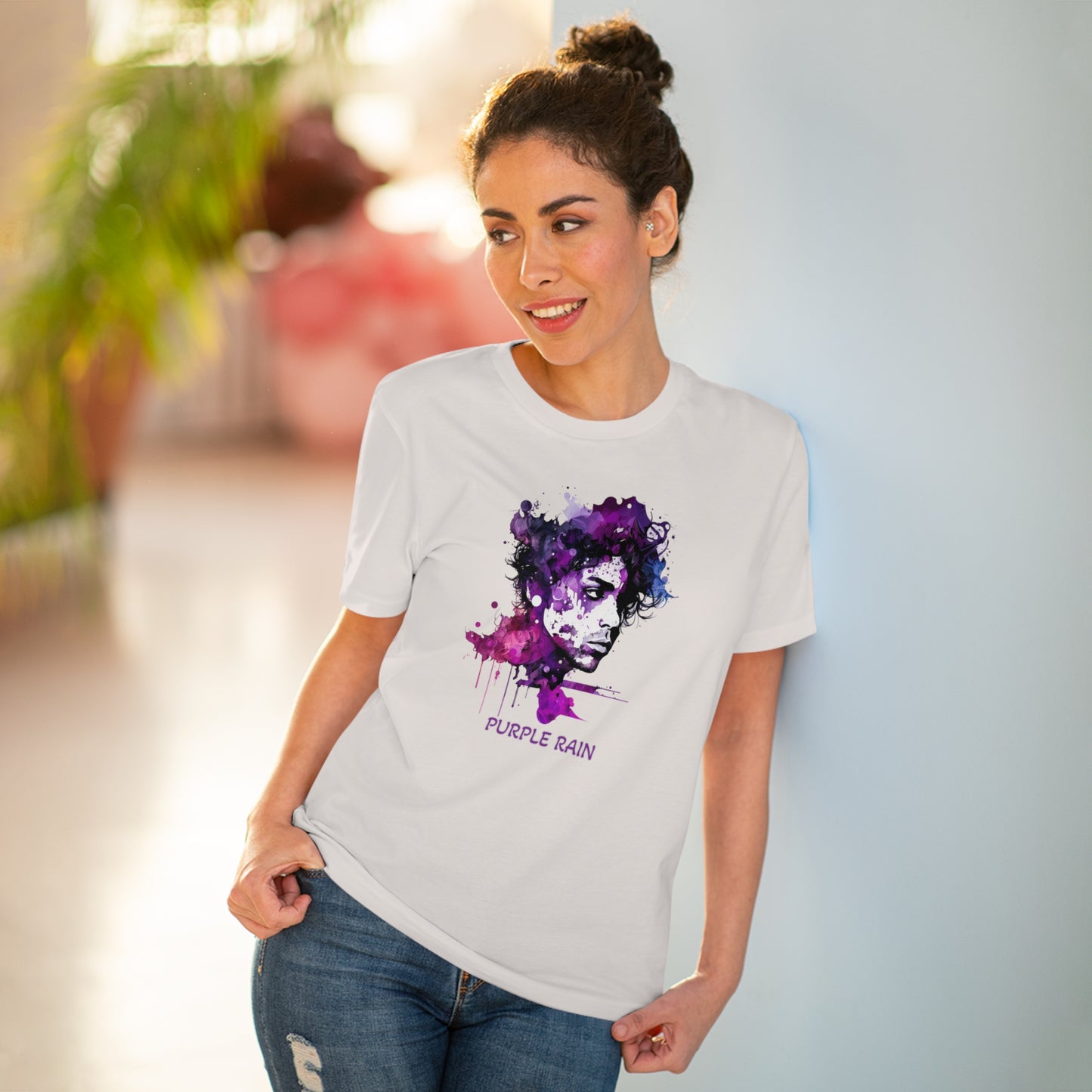 Prince in Purple Rain Watercolor Style Unisex T-Shirt - Add Some Artistic and Musical Style to Your Wardrobe in an Eco-Friendly Way