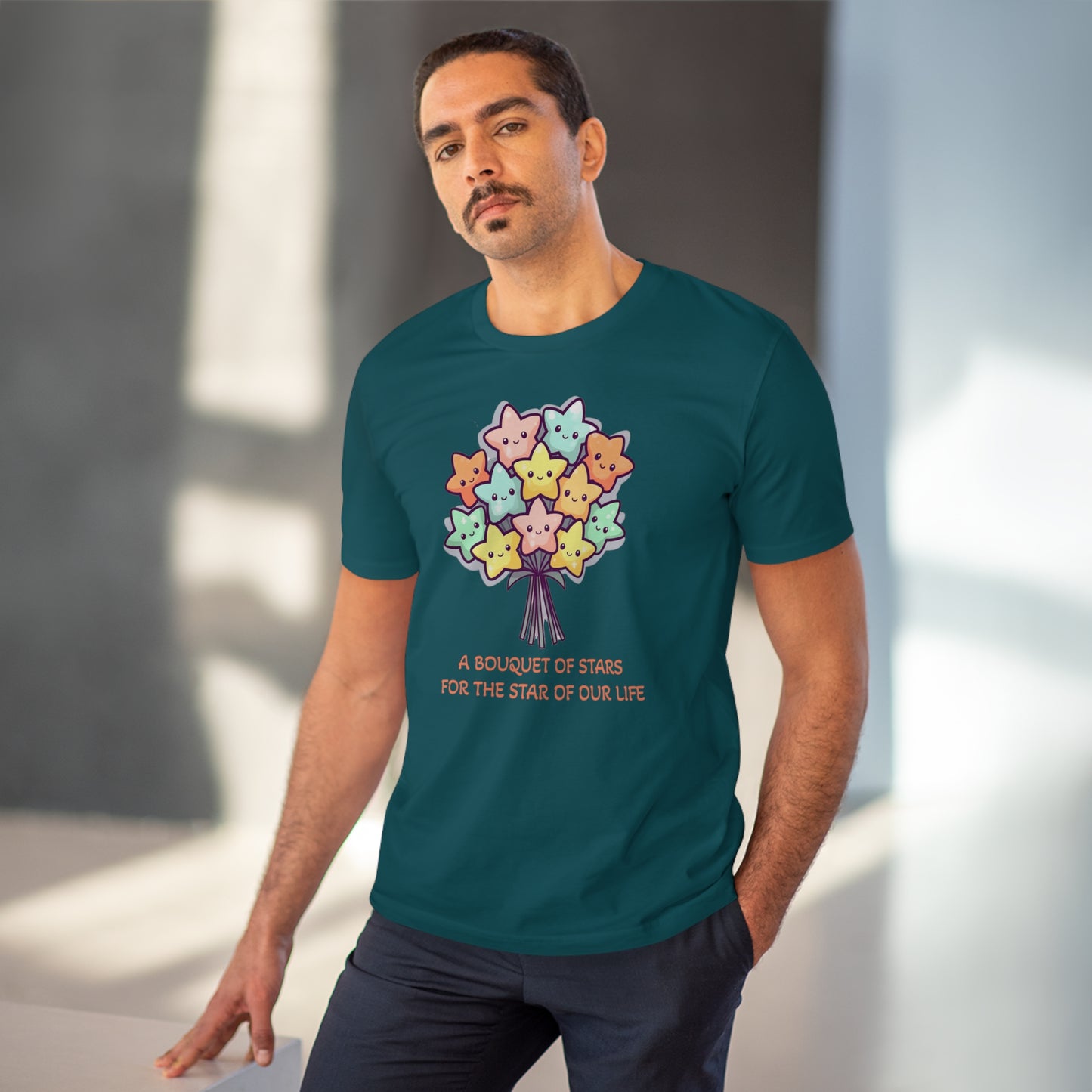 Bouquet of Stars for the Star of Our Life -  Unisex Eco-Friendly T-Shirt - Father's and Mother's Day Special