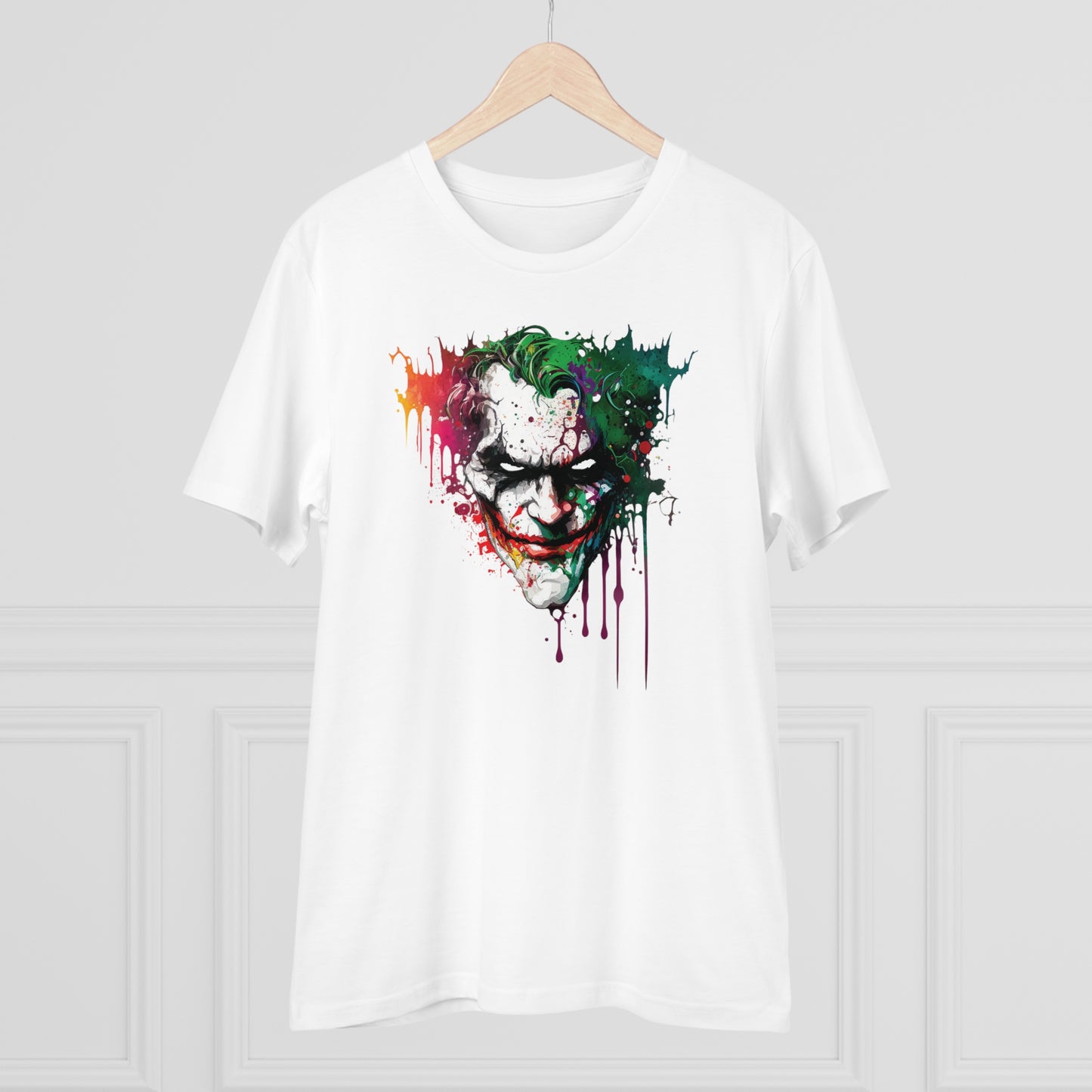 The Joker T-shirt in Watercolor Style, Unisex and Eco-Friendly - Make a Statement with Unique Artistic Design