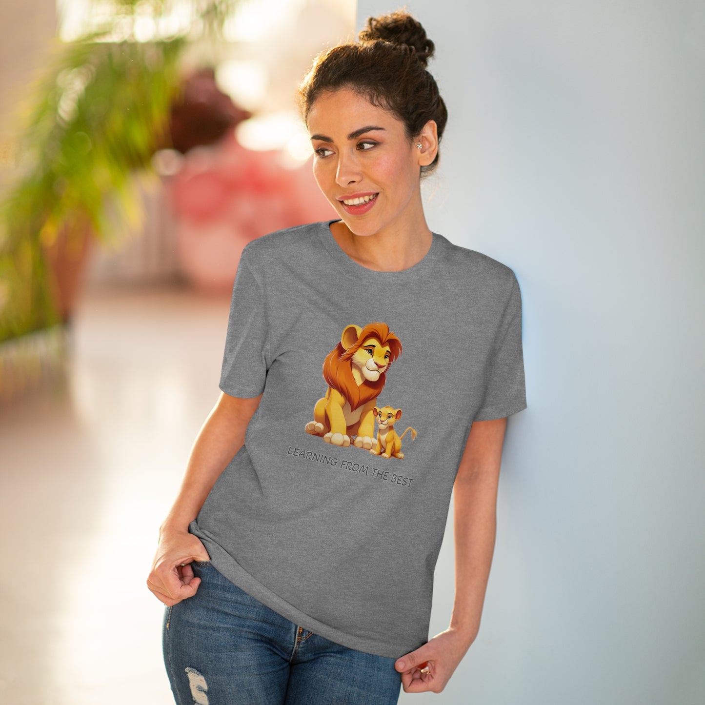 Learning from the Best - Father's Day T-Shirt - Celebrate the Bond with Mufasa and Simba in Eco-Friendly Style