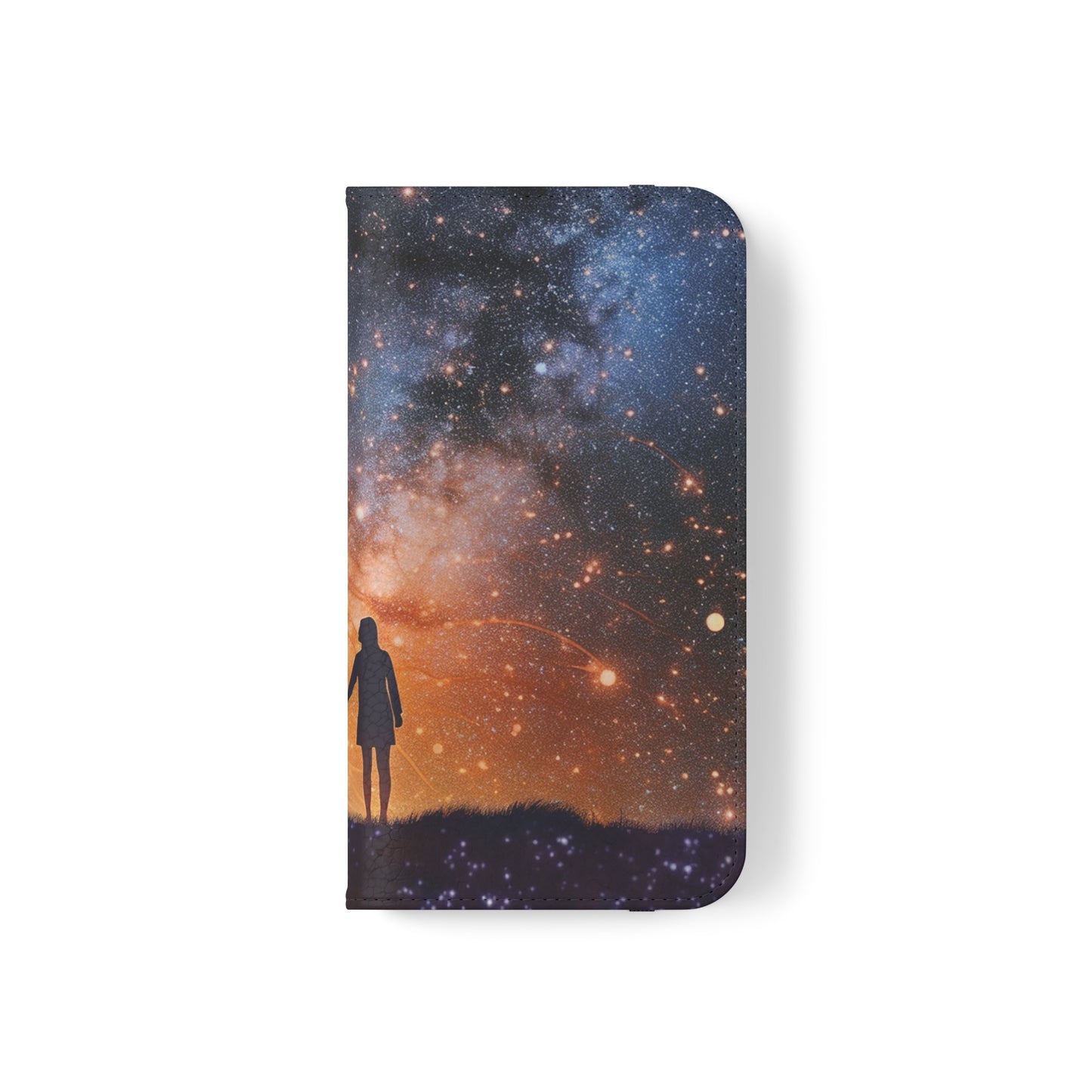 Starry Night Lovers Flip Phone Case - Embrace the Beauty of the Night Sky