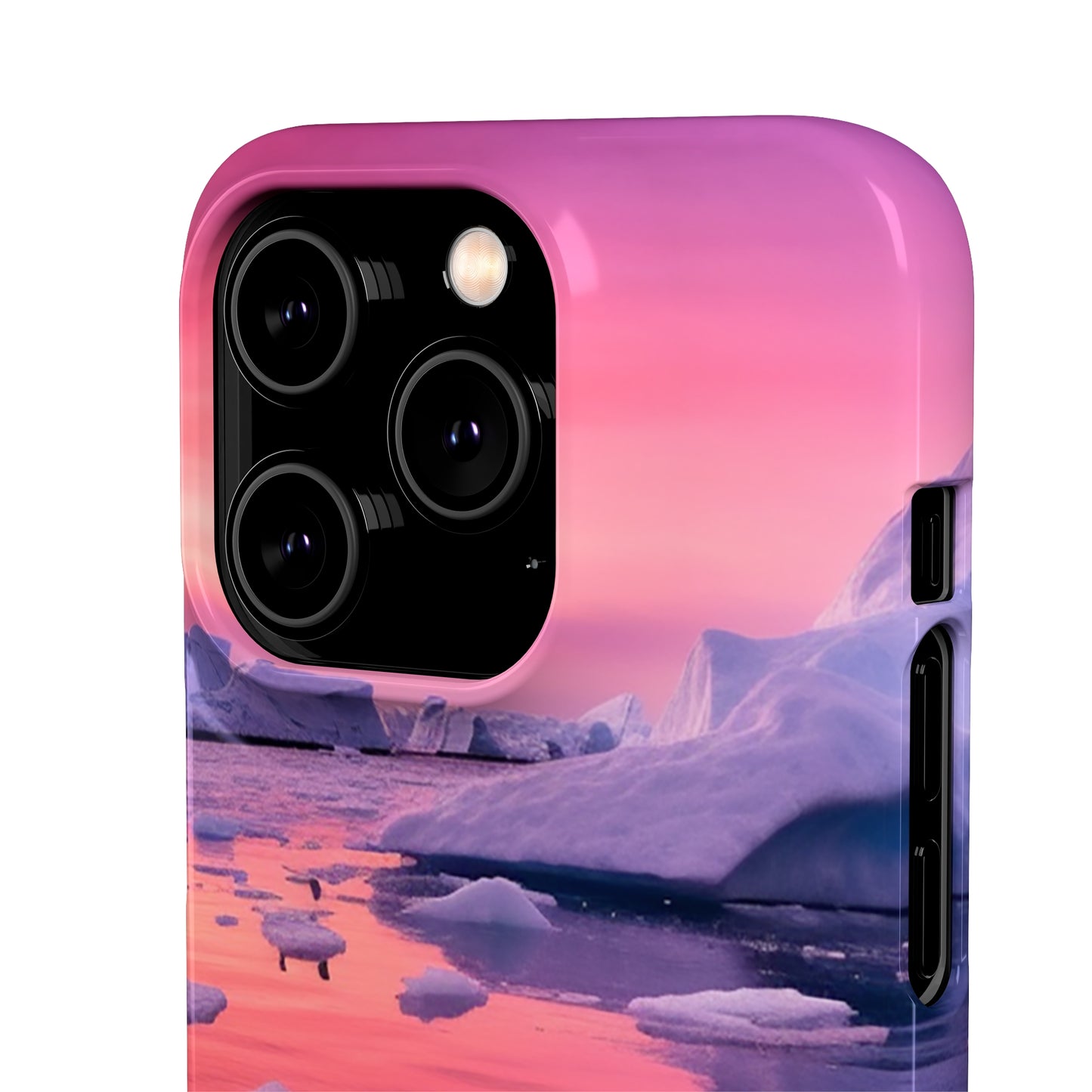 Pinky Arctic Landscape at Sunset Phone Case - Capture the Serenity of Nature on Your Device